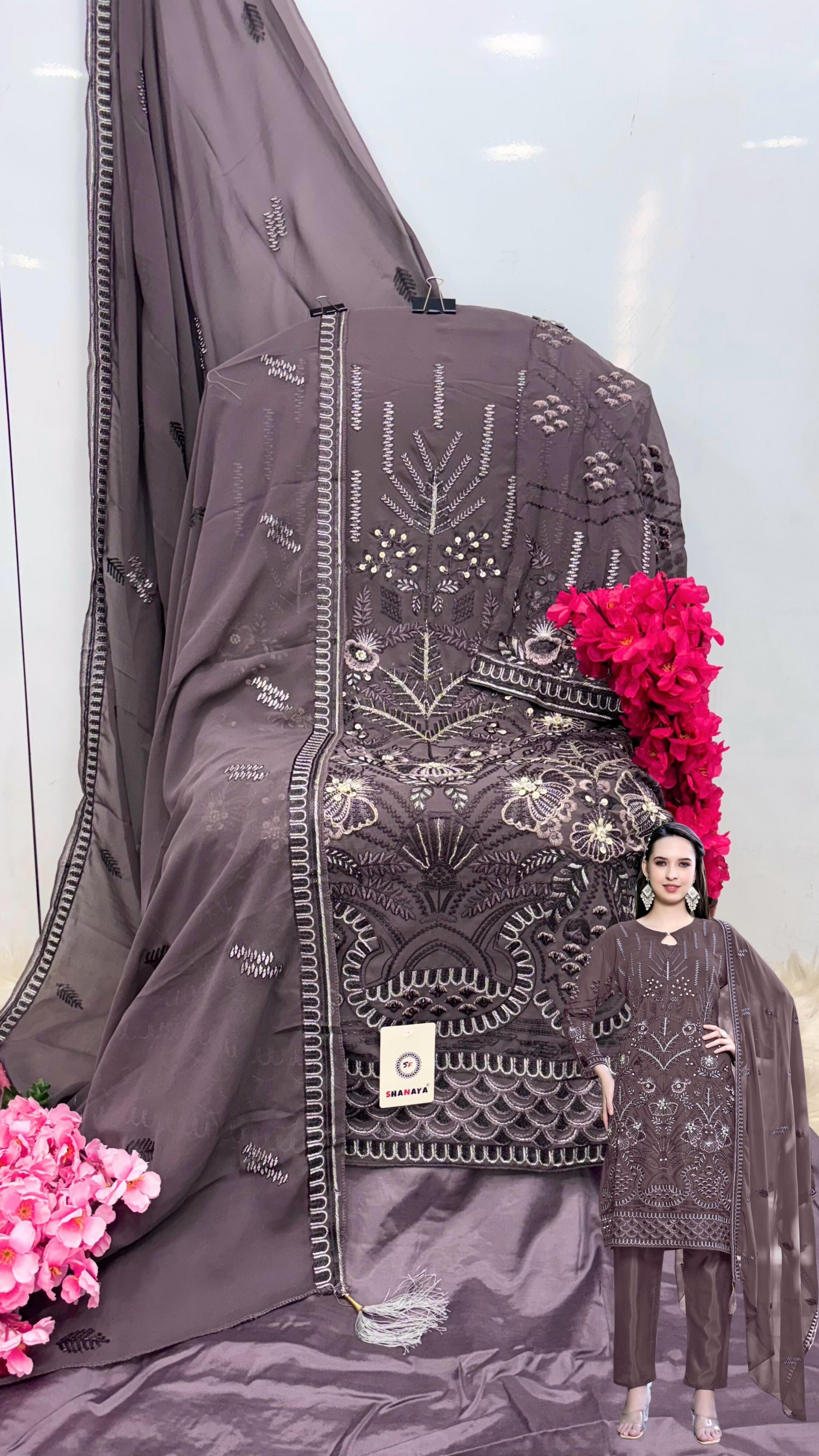 SHANAYA ROSE HAND CRAFT 194 C LATEST DESIGN PAKISTANI SUITS BUY INDIA