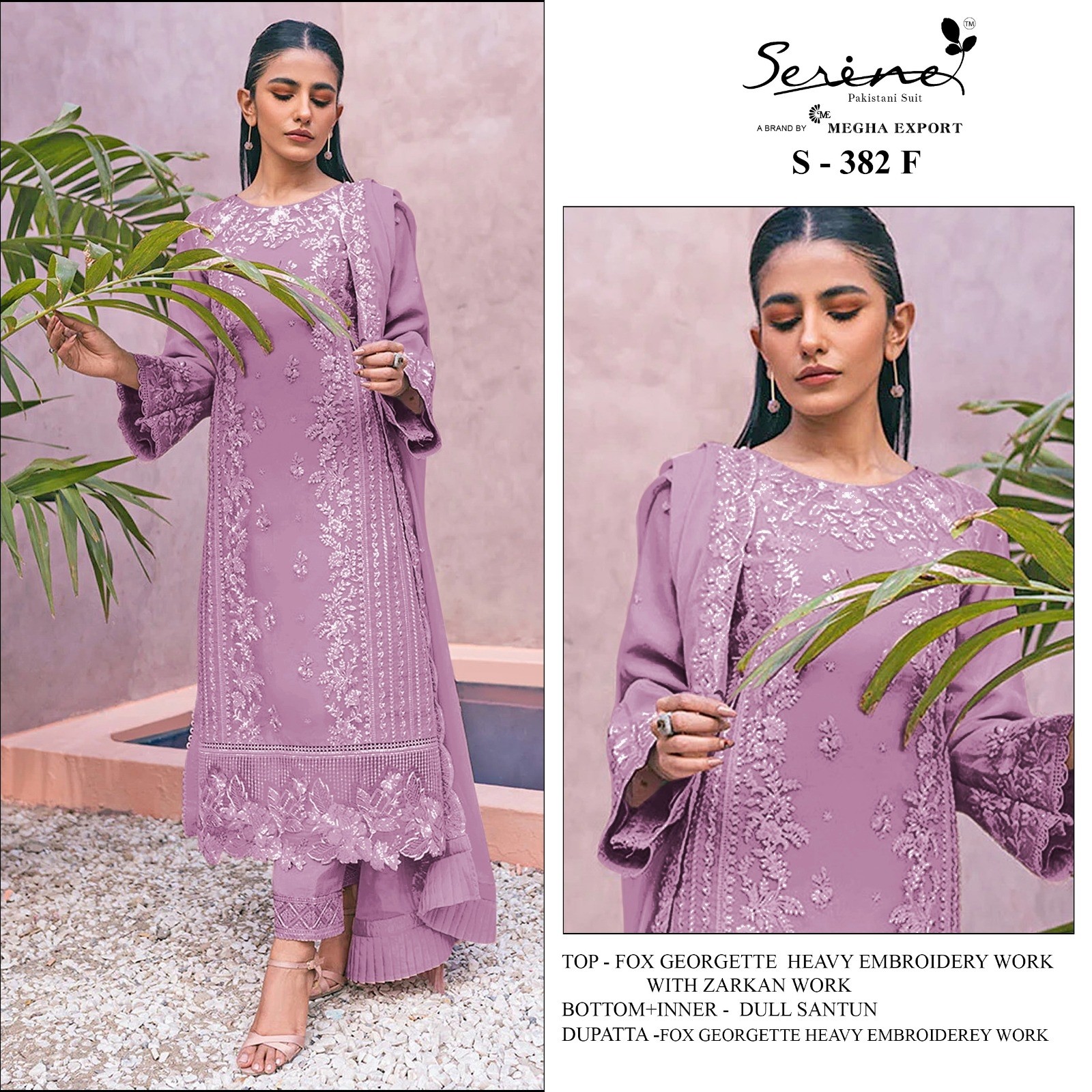 SERINE S 382 F PAKISTANI SUITS WHOLESALE WITH PRICE
