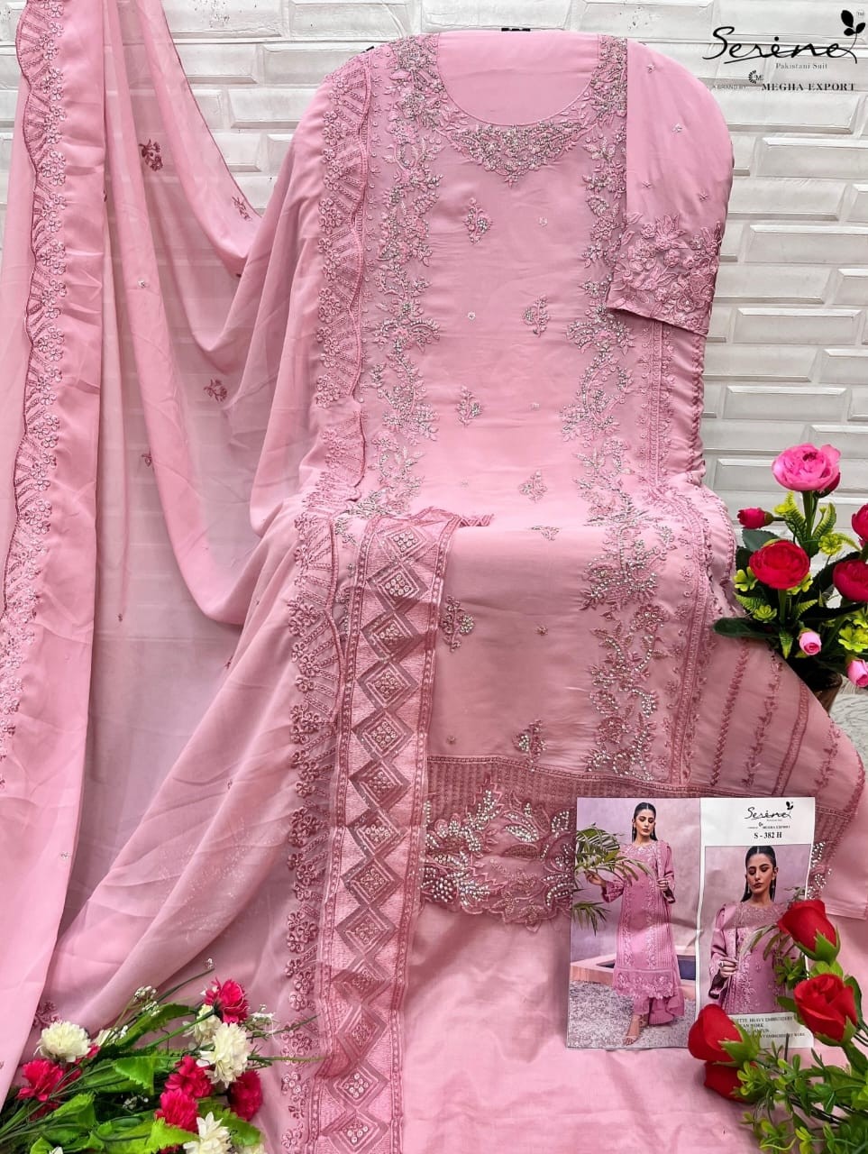 SERINE S 382 H BEST PAKISTANI SUITS WHOLESALE WITH PRICE