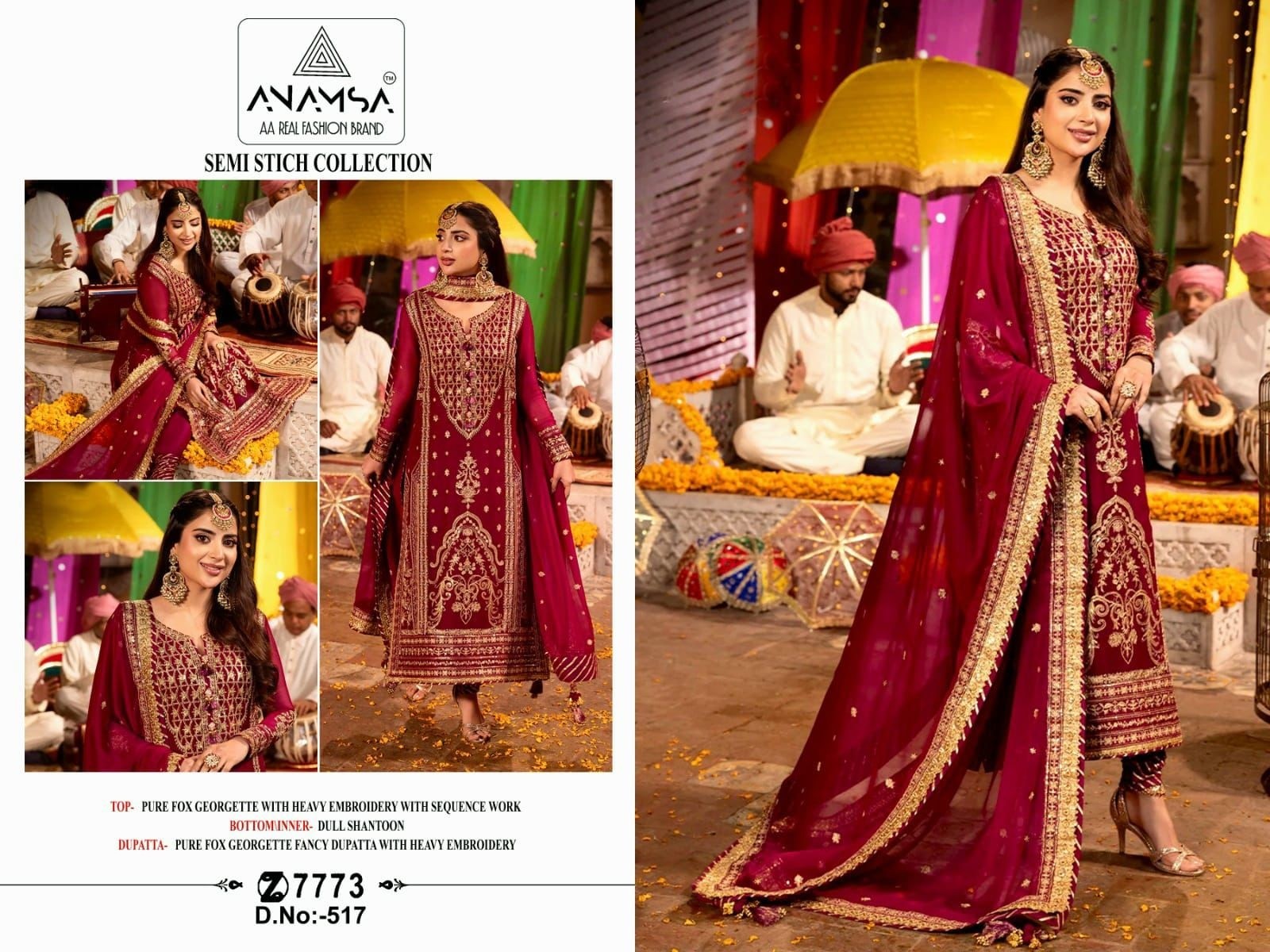 ANAMSA 517 PAKISTANI SUITS 2025