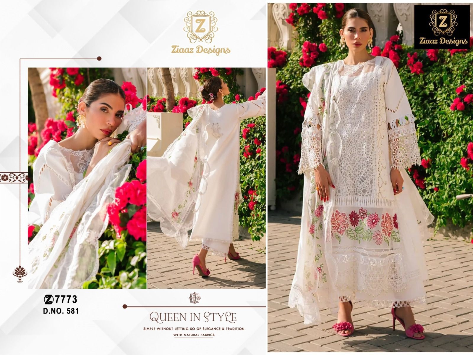 ZIAAZ DESIGNS 581 LATEST PAKISTANI SUITS SINGLE ONLINE