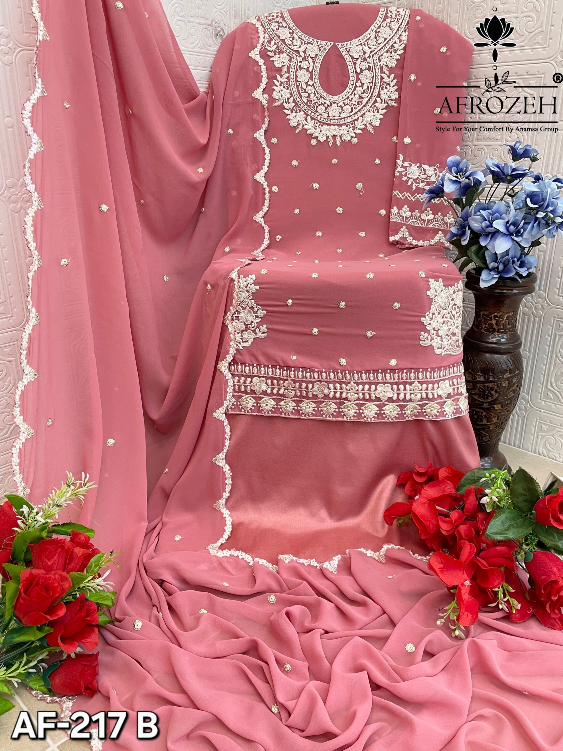 AFROZEH AF 217 B DEALER LATEST PAKISTANI SUITS