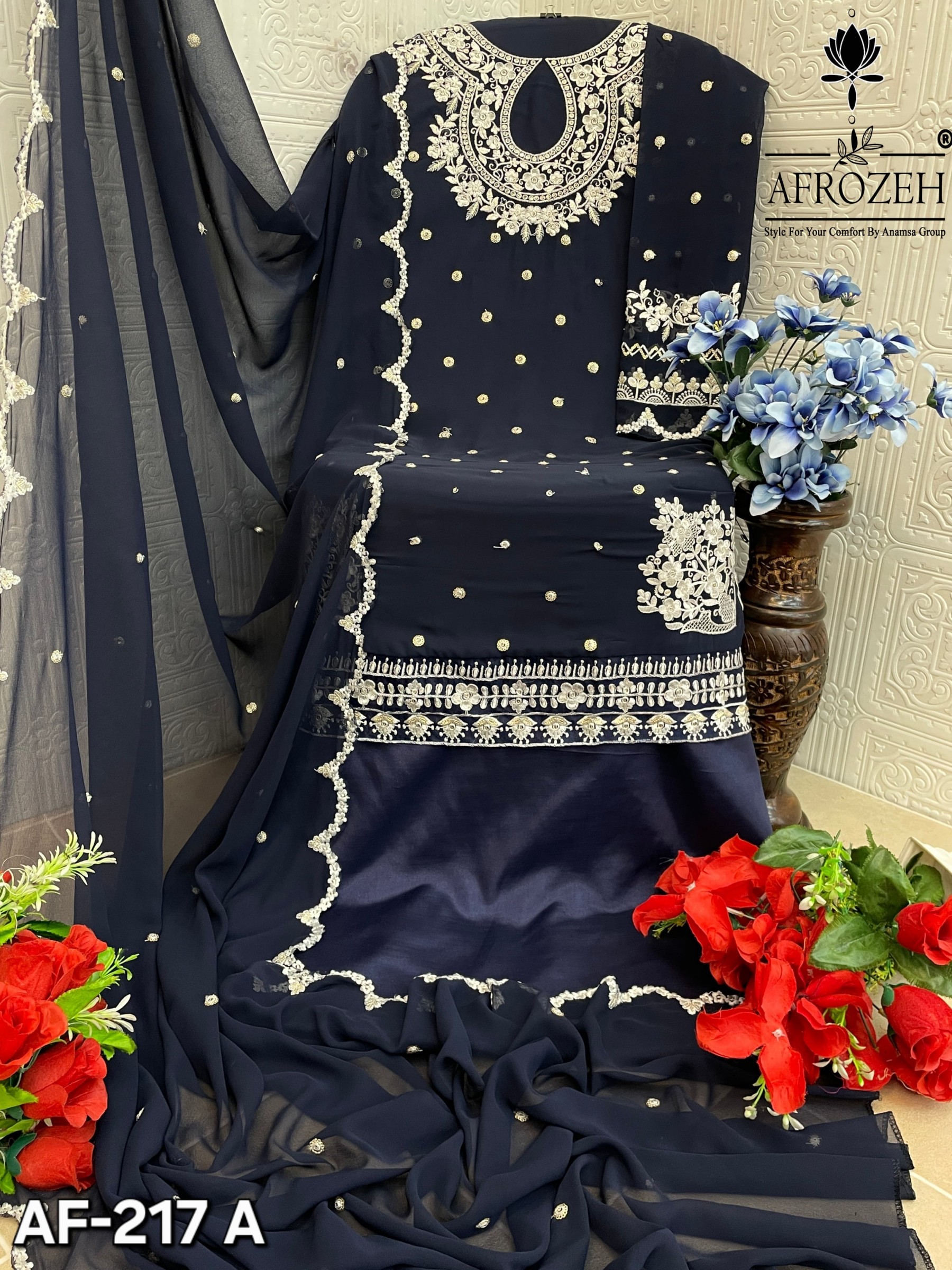 AFROZEH AF 217 A DEALER PAKISTANI SUITS