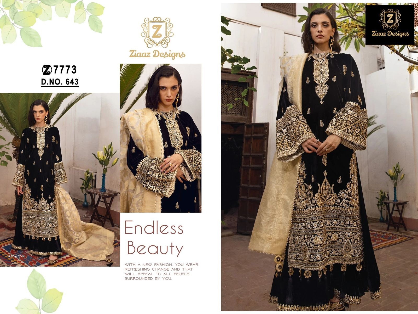 ZIAAZ DESIGNS 643 VELVETS PAKISTANI SUITS MANUFACTRER
