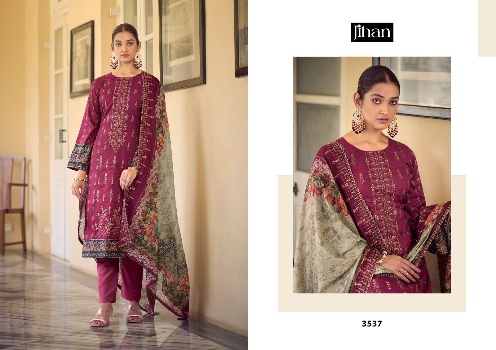 JIHAN 3536 3537 3538 3539 BIN SAEED REMIX VOL 3 PAKISTANI SUITS DEALER