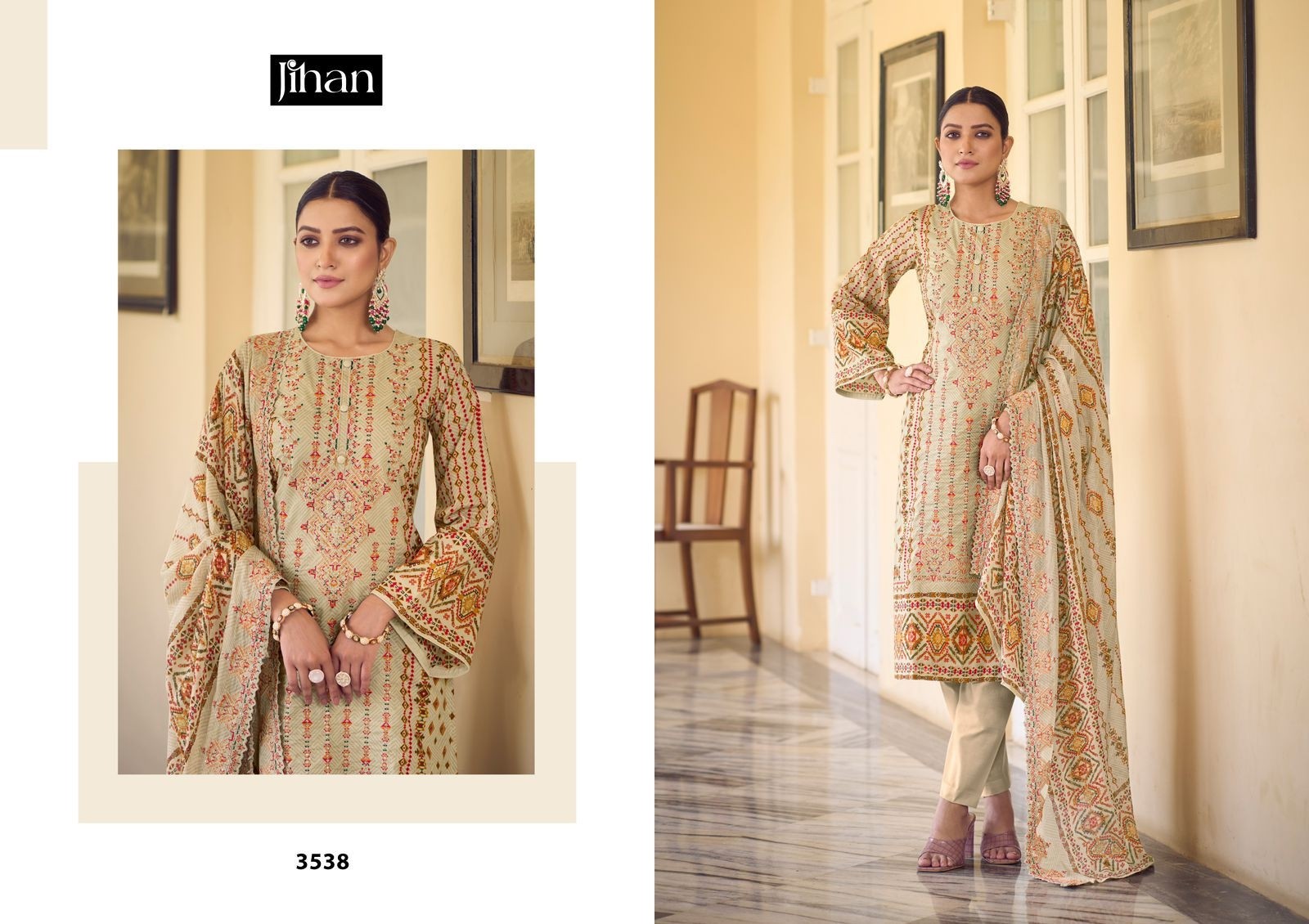 JIHAN 3536 3537 3538 3539 BIN SAEED REMIX VOL 3 PAKISTANI SUITS DEALER