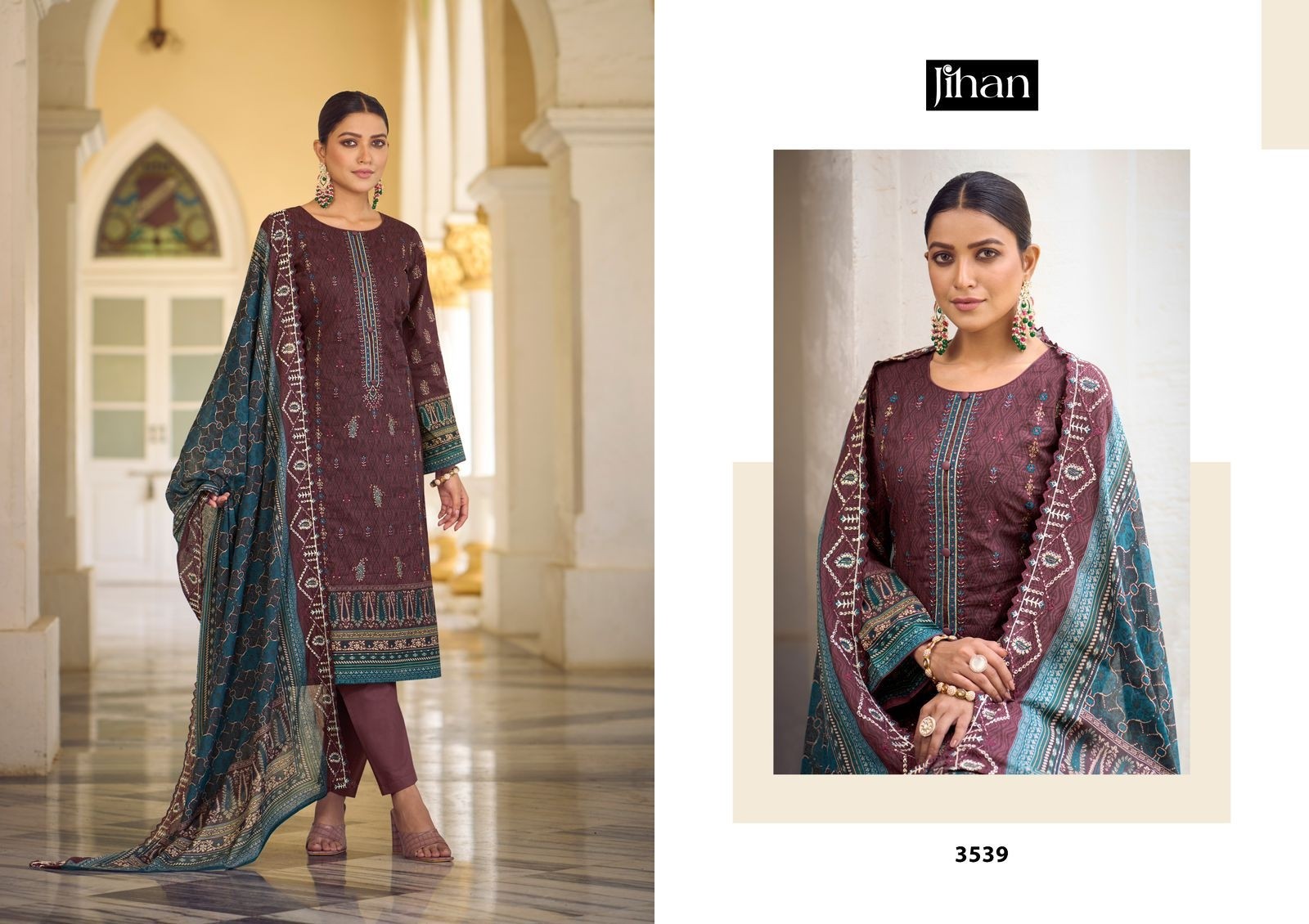 JIHAN 3536 3537 3538 3539 BIN SAEED REMIX VOL 3 PAKISTANI SUITS DEALER
