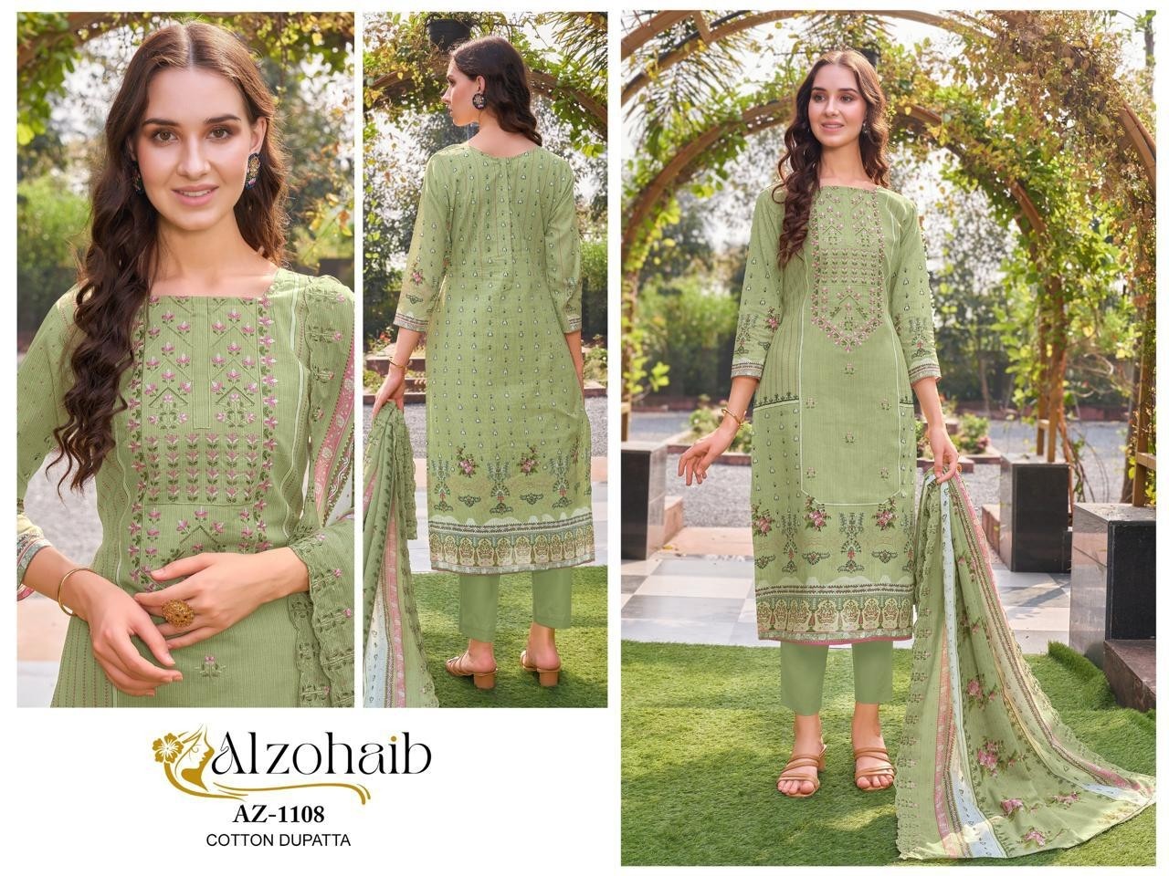 ALZOHAIB AZ 1106 1107 1108 1109 1110 1111 COTTON PAKISTANI SUITS WHOLESALE PRICE SURAT