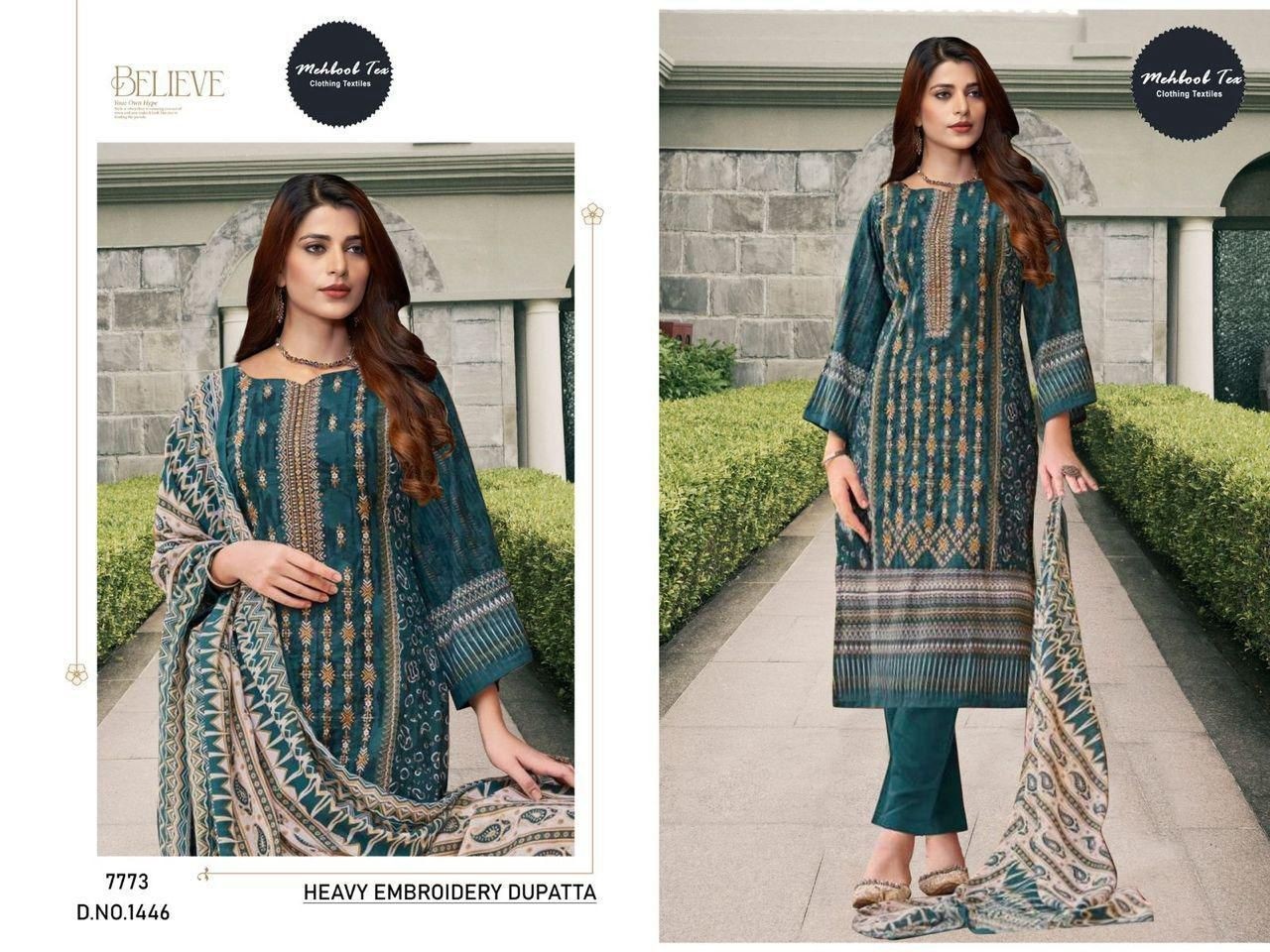 MEHBOOB TEX 1446 1448 PURE COTTON PAKISTANI SUITS WHOLESALE