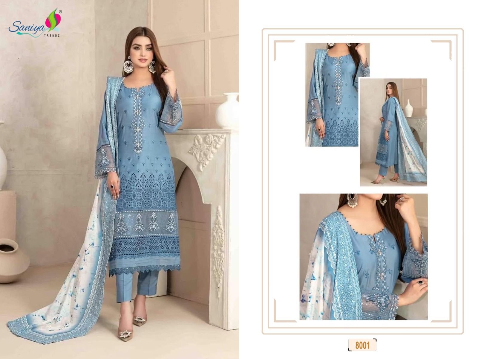 SANIYA TRENDZ 8001 8002 8003 8004 8005 RANG RASIYA VOL 8 PAKISTANI SUITS SINGLE PIECE