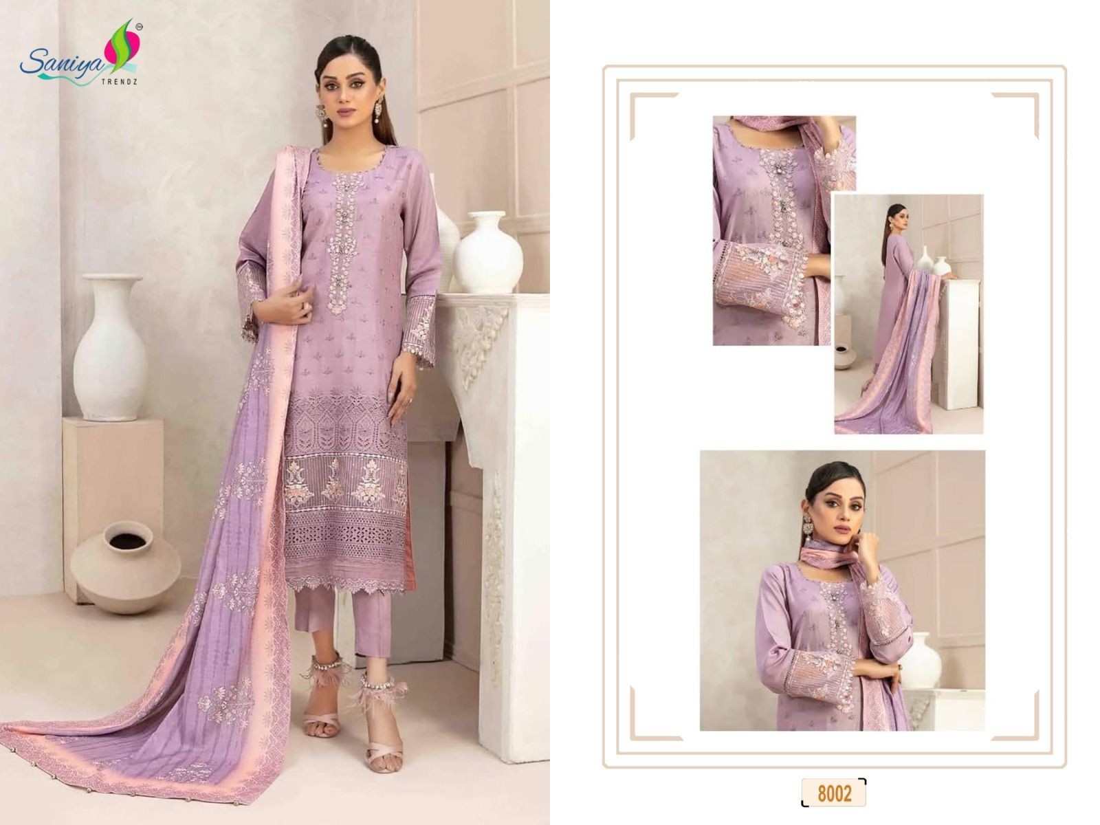 SANIYA TRENDZ 8001 8002 8003 8004 8005 RANG RASIYA VOL 8 PAKISTANI SUITS SINGLE PIECE