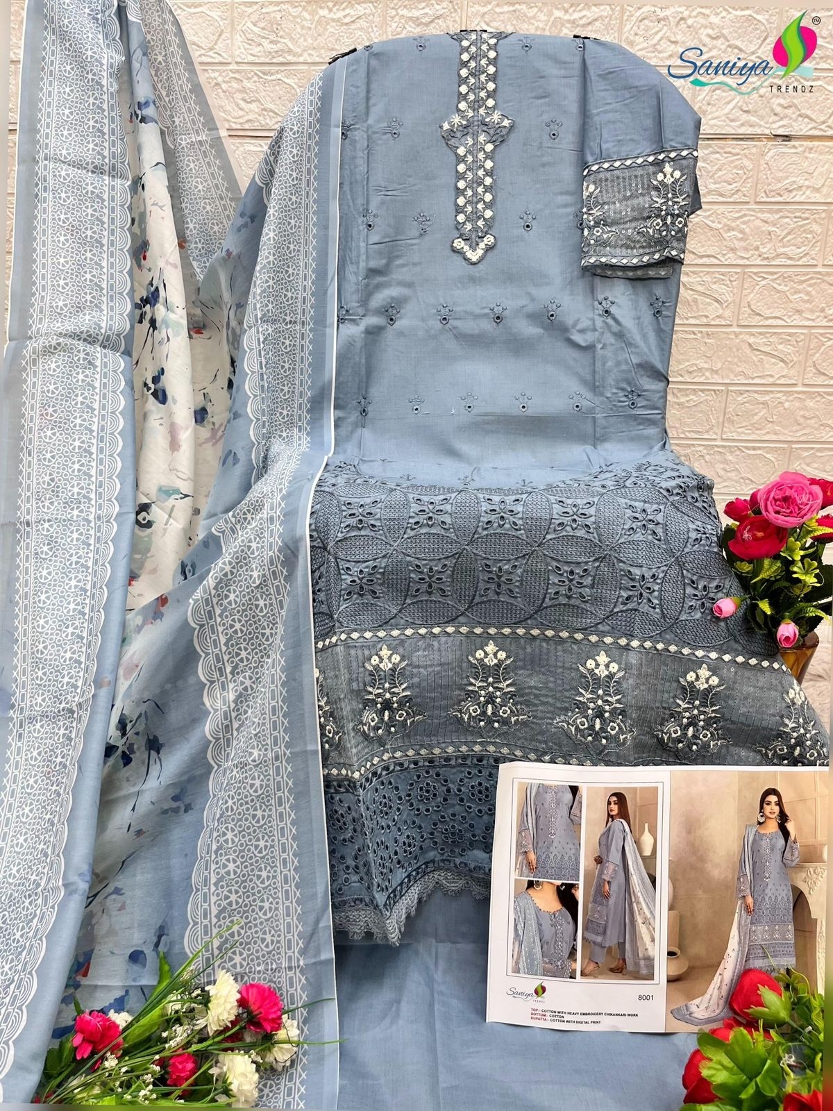 SANIYA TRENDZ 8001 8002 8003 8004 8005 RANG RASIYA VOL 8 PAKISTANI SUITS SINGLE PIECE