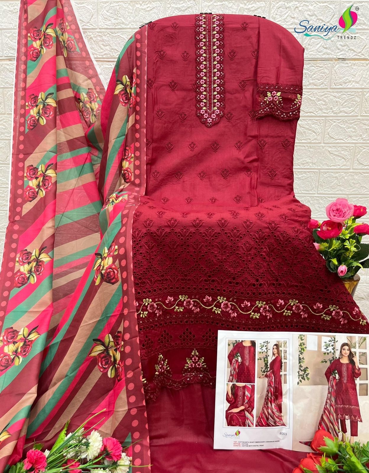 SANIYA TRENDZ 8001 8002 8003 8004 8005 RANG RASIYA VOL 8 PAKISTANI SUITS SINGLE PIECE