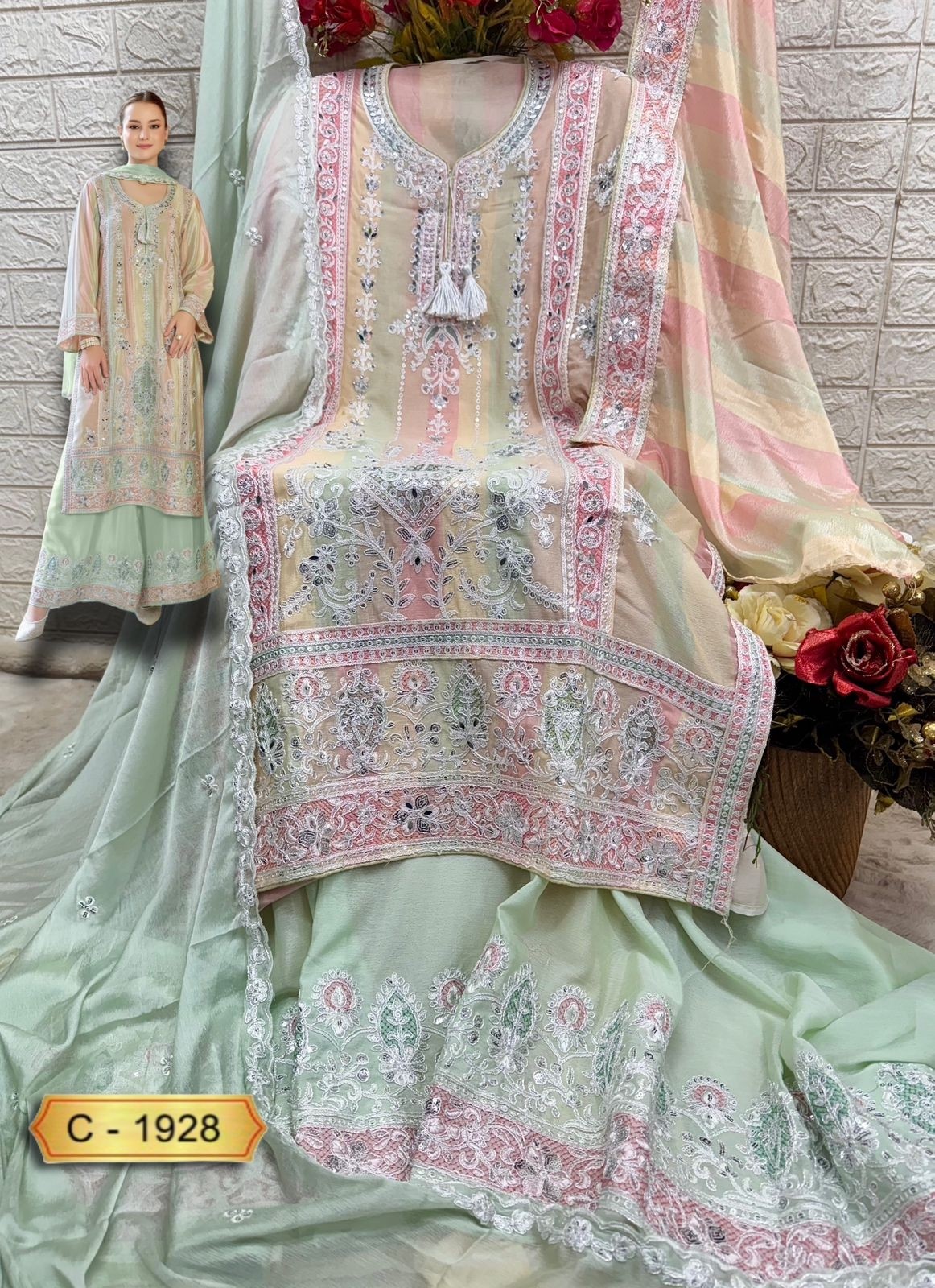 FEPIC ROSEMEEN C 1928 PARTYWEAR PAKISTANI SUITS