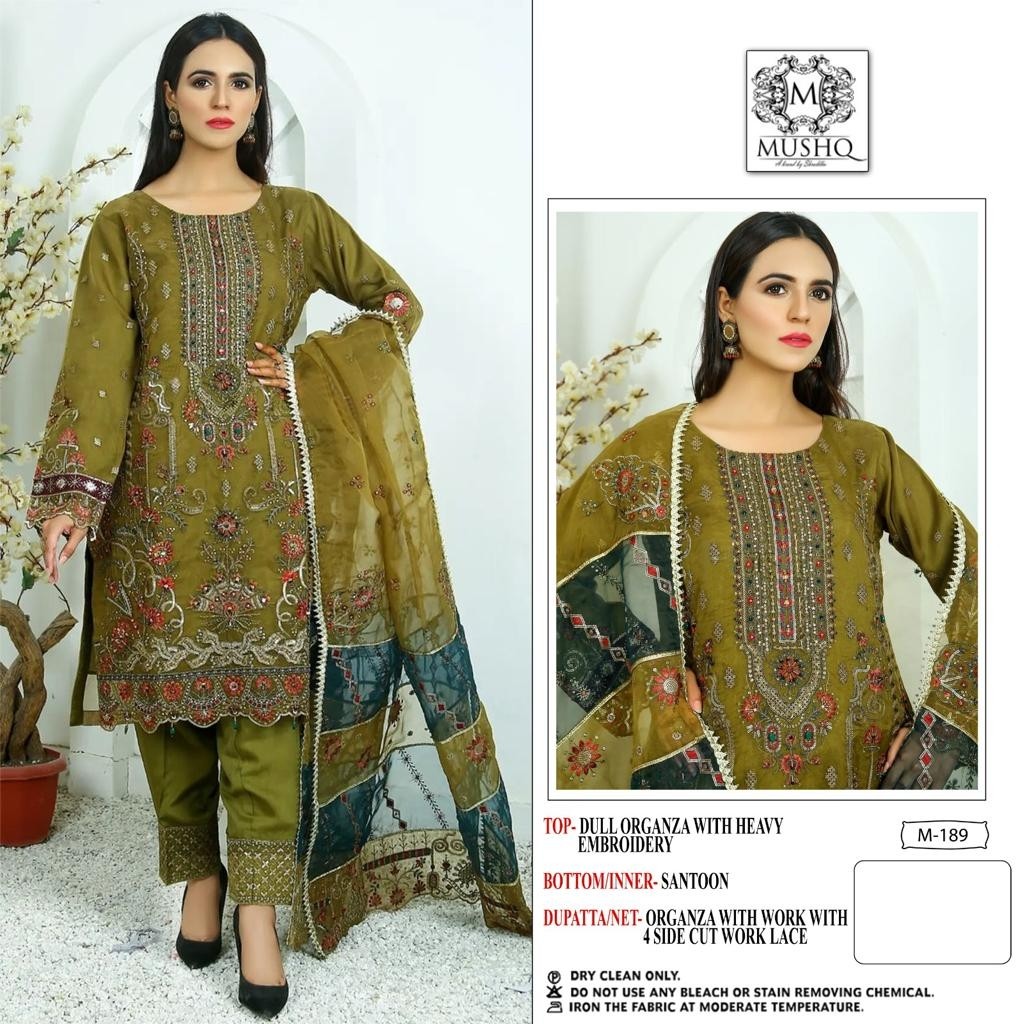 MUSHQ M 189 PAKISTANI SALWAR SUITS