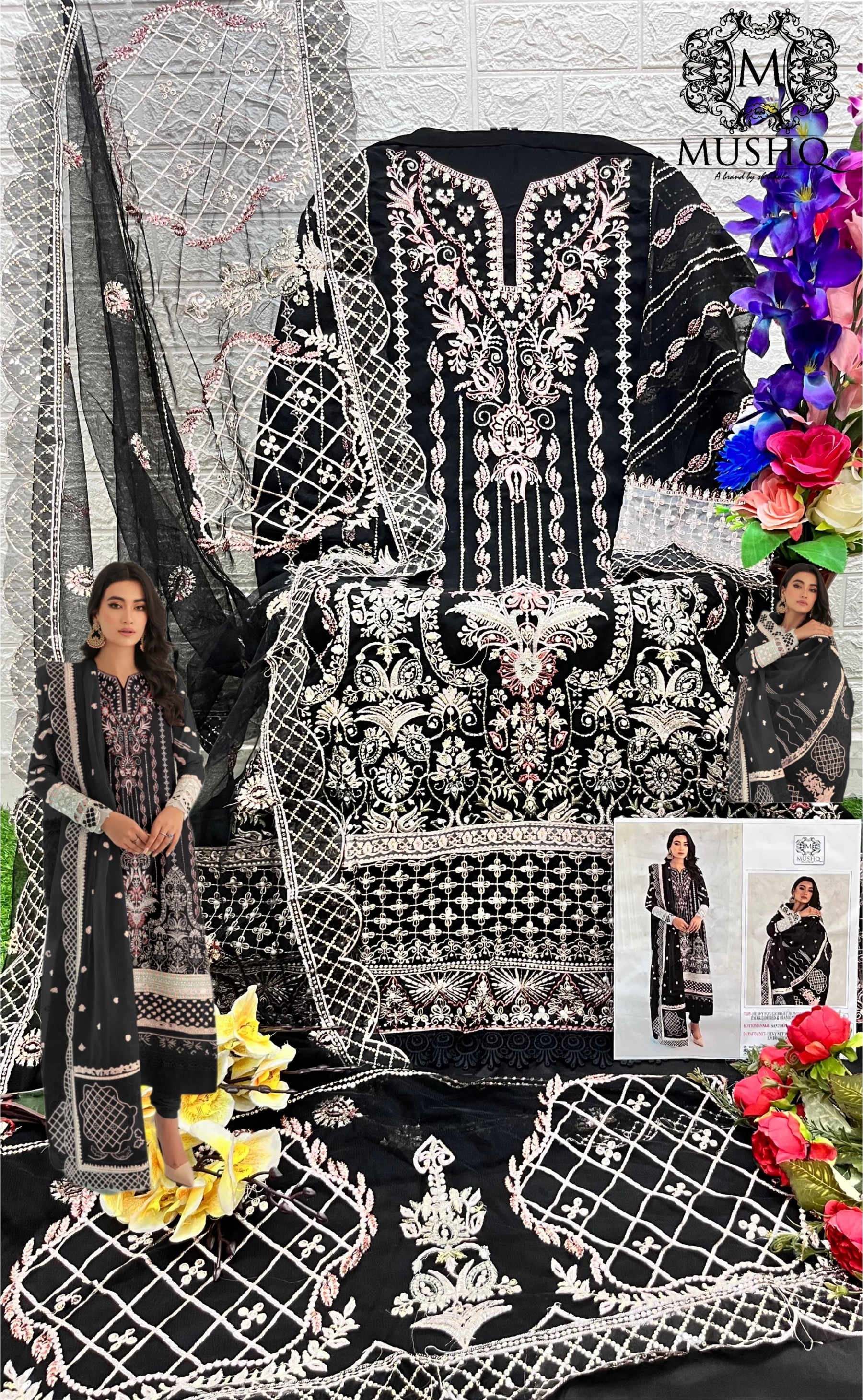MUSHQ M 185 PAKISTANI SUITS DEALER