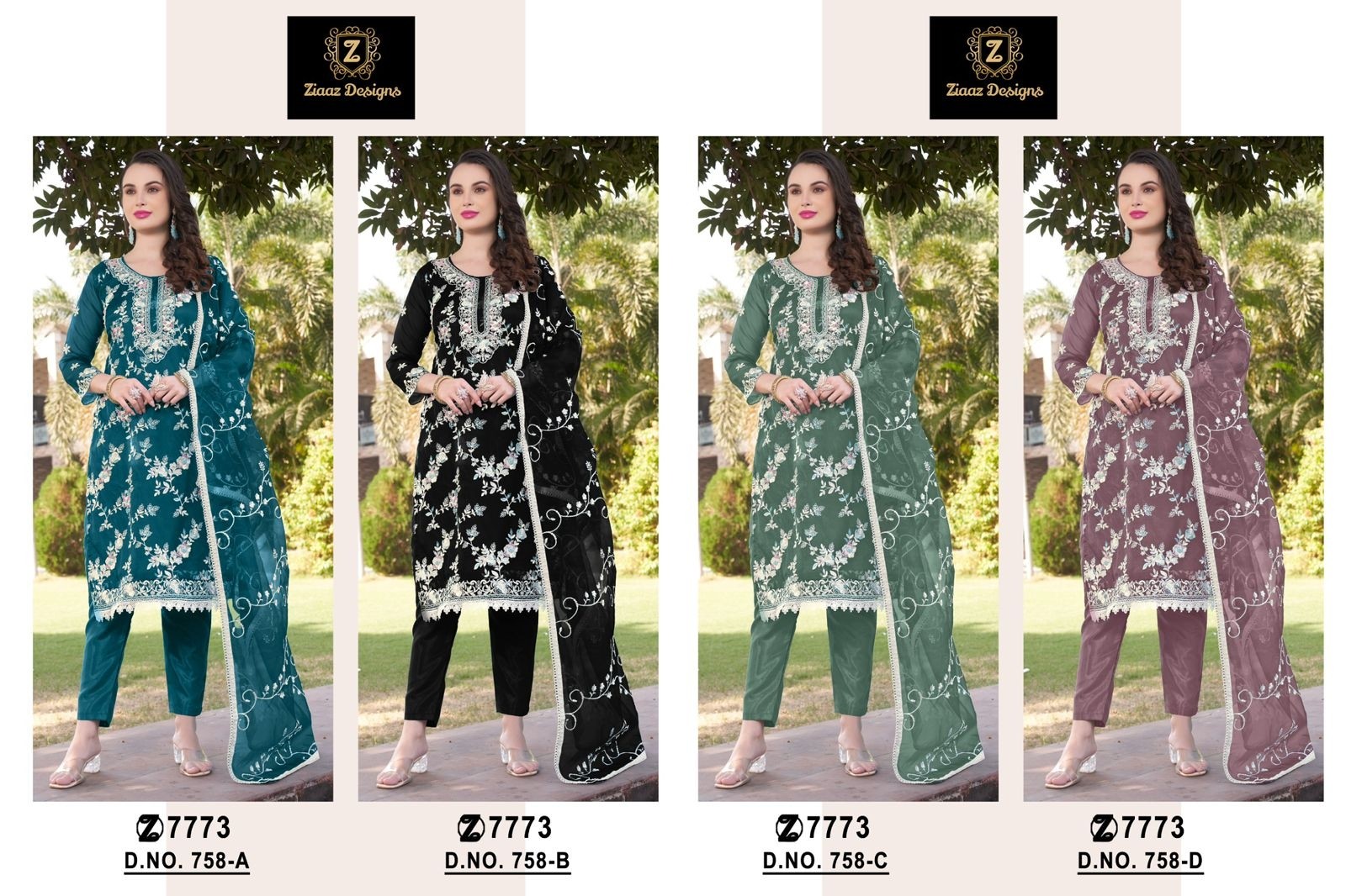 ZIAAZ DESIGNS 758 B LATEST DESIGNS SALWAR SUITS
