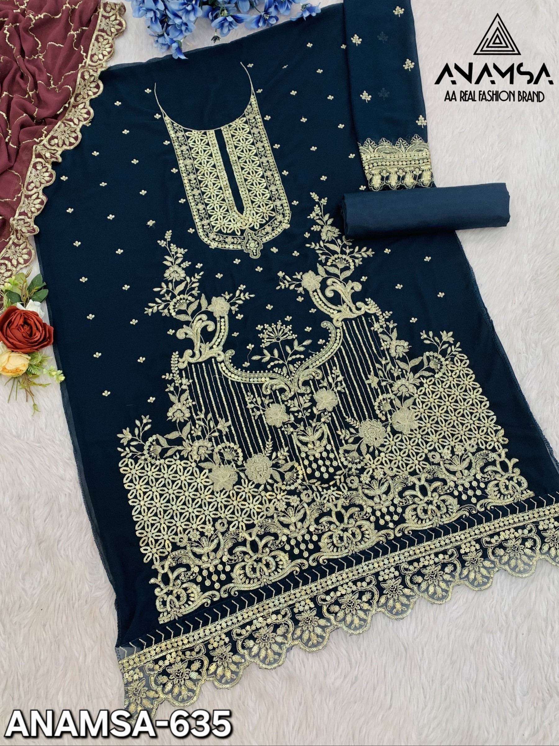 ANAMSA 635 HIT PAKISTANI SALWAR SUITS