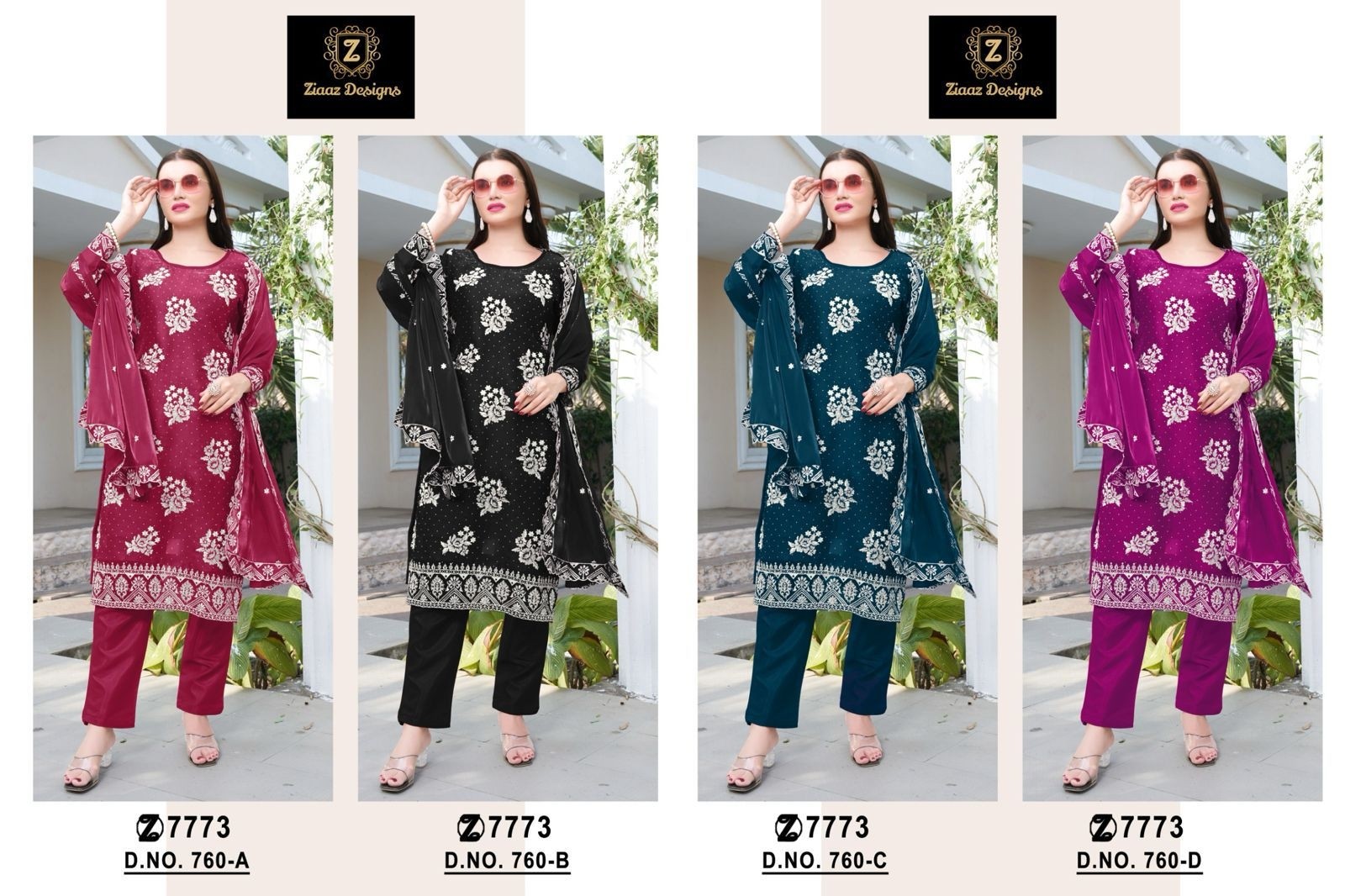 ZIAAZ DESIGNS 760 A LATEST PAKISTANI SALWAR SUITS