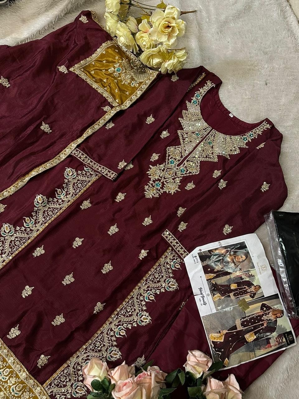 ZIAAZ DESIGNS 443 C PAKISTANI SUITS WHOLESALE SINGLE PIECE IN SURAT