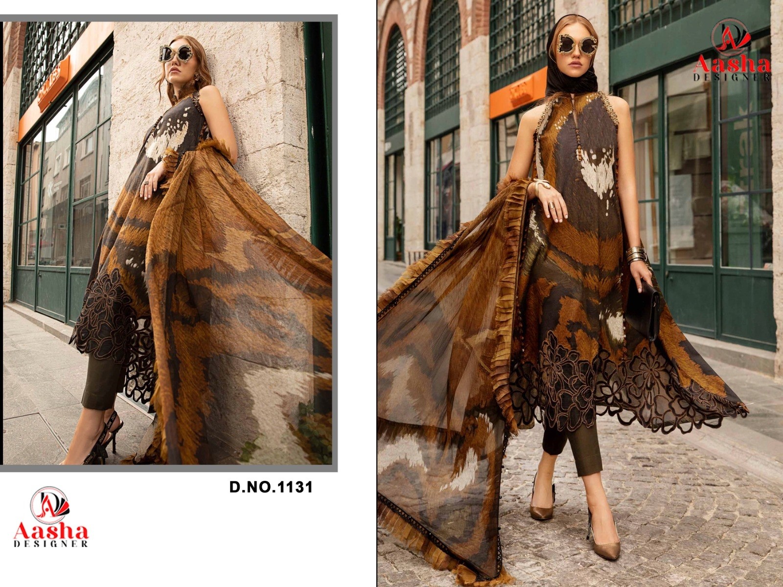 AASHA DESIGNER 1131 1132 M PRINT VOL 13 PAKISTANI PURE COTTON SUITS 