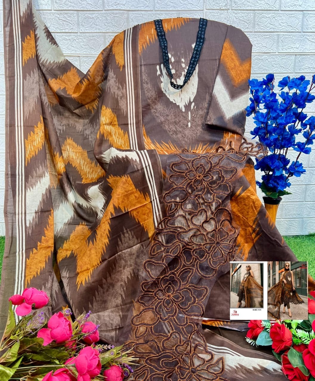 AASHA DESIGNER 1131 1132 M PRINT VOL 13 PAKISTANI PURE COTTON SUITS 