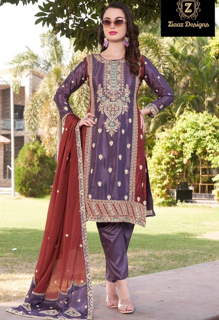 ZIAAZ DESIGNS 490 C LATEST PAKISTANI DRESSES CHINON