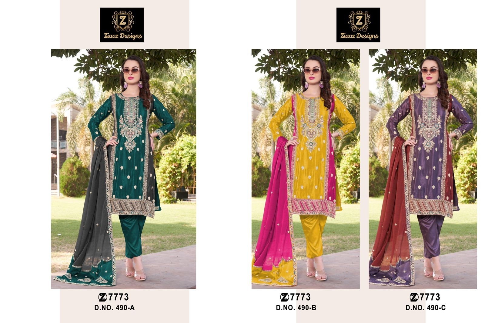 ZIAAZ DESIGNS 490 A LATEST PAKISTANI DRESSES