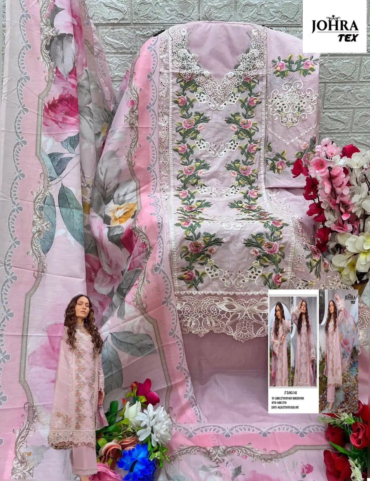 JOHRA TEX JT 143 DEALER PAKISTANI DRESSES SINGLE