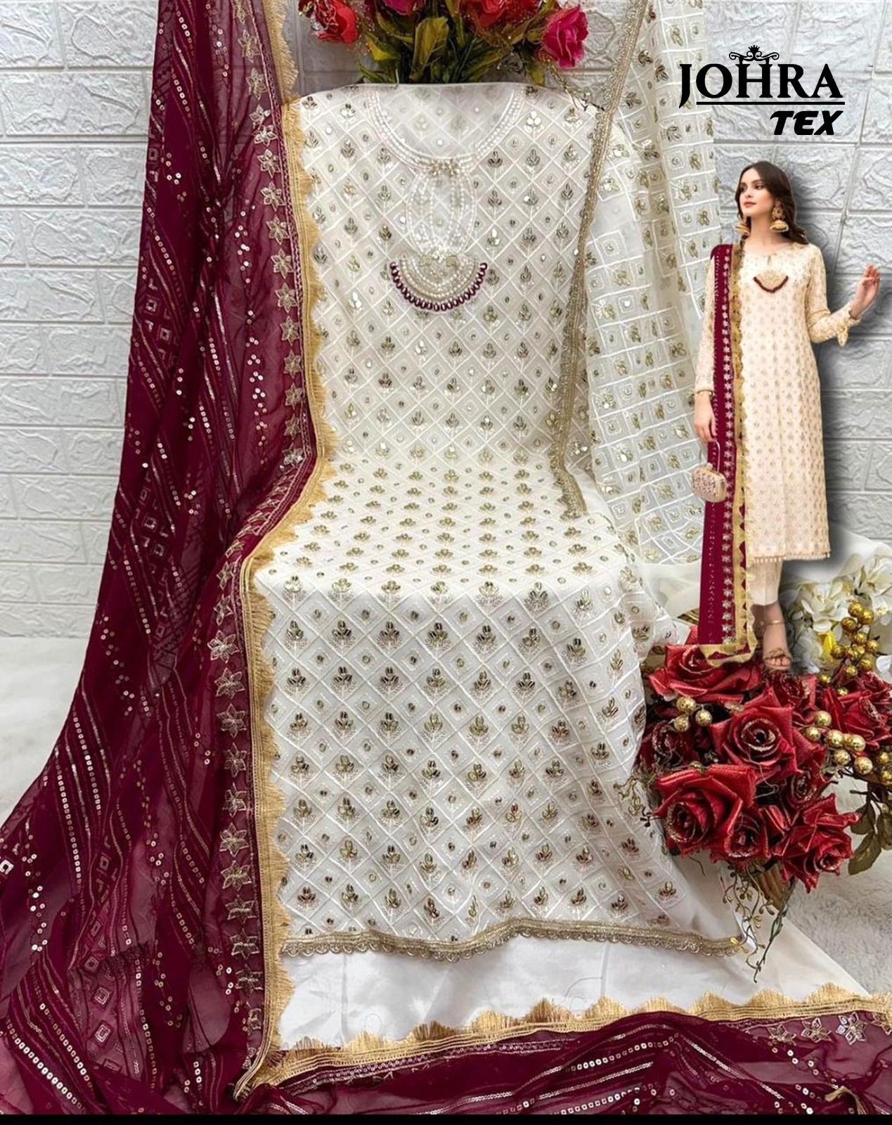 JOHRA TEX JT 156 PAKISTANI DRESSES FOX GEORGETTE