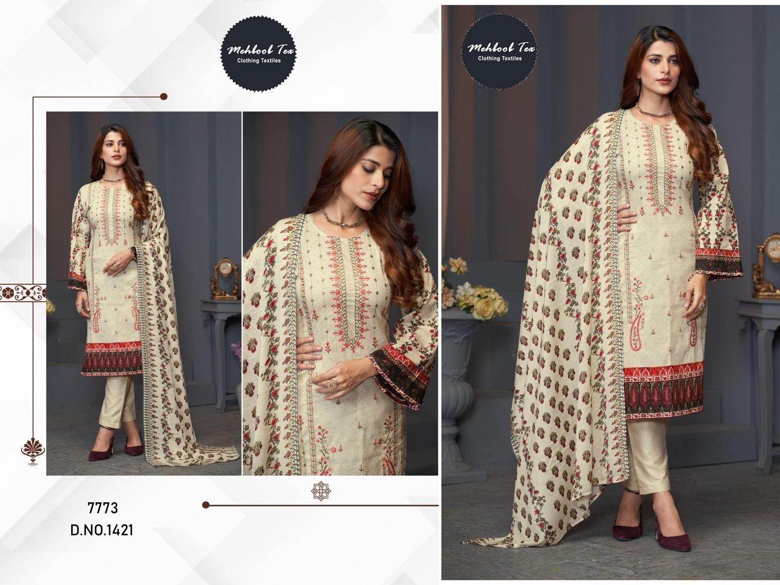 MEHBOOB TEX 1421 DEALER PAKISTANI DRESSES WHOLESALE