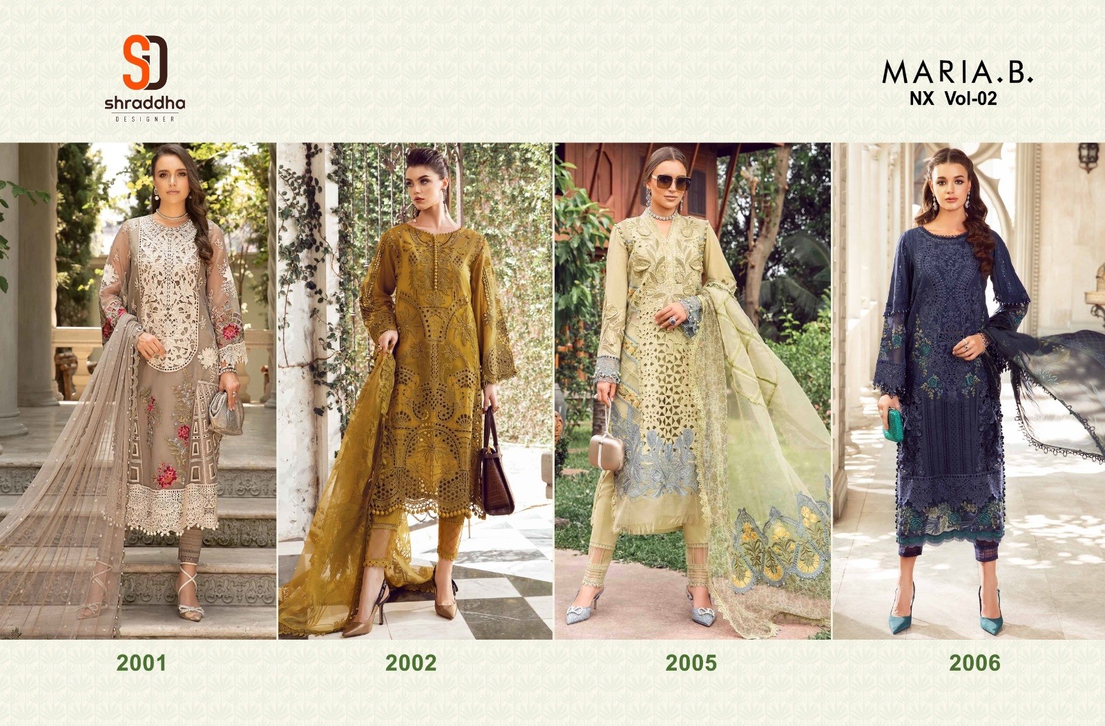 SHRADDHA DESIGNER 2005 2006 MARIA B NX VOL 2 PURE COTTON PAKISTANI DRESSES