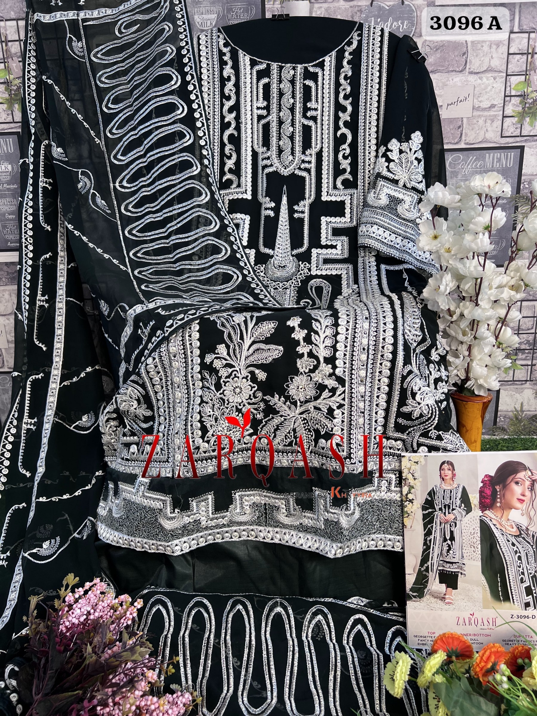 ZARQASH 3096 A FANCY PAKISTANI SUITS