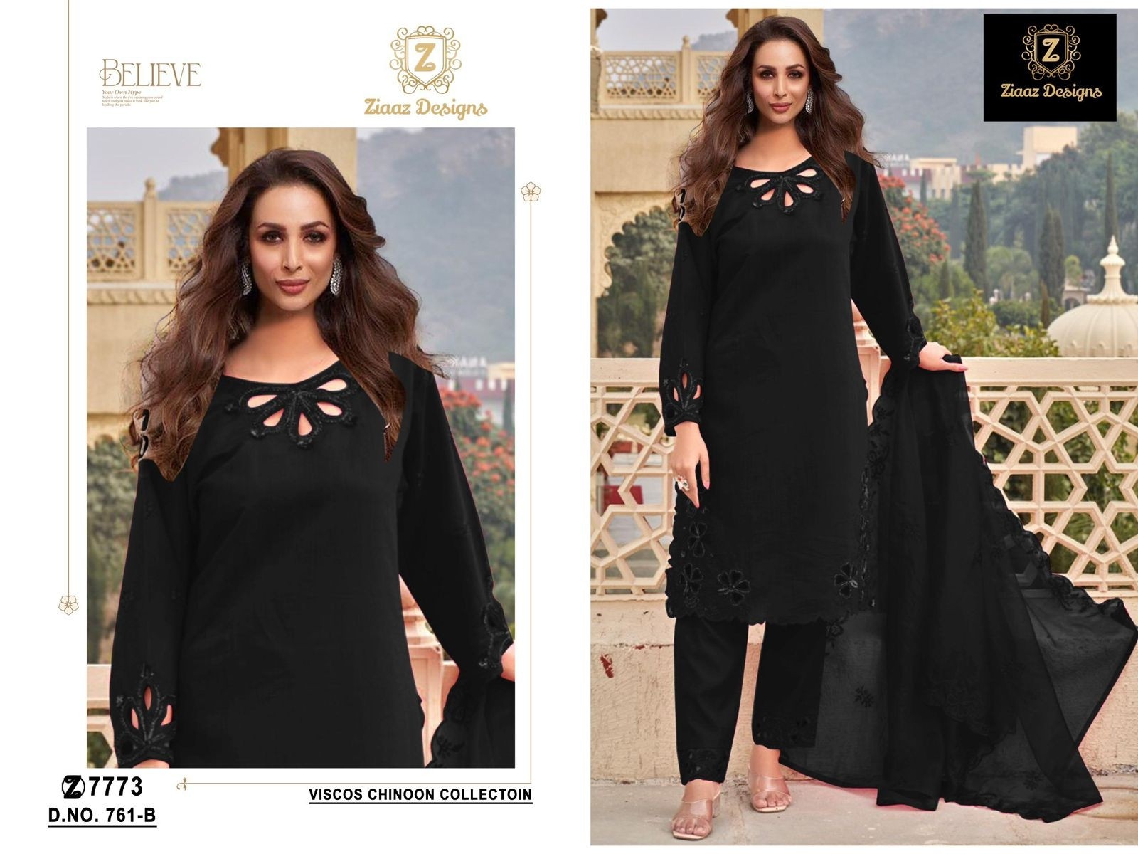 ZIAAZ DESIGNS 761 B HANDWORK PAKISTANI SUITS