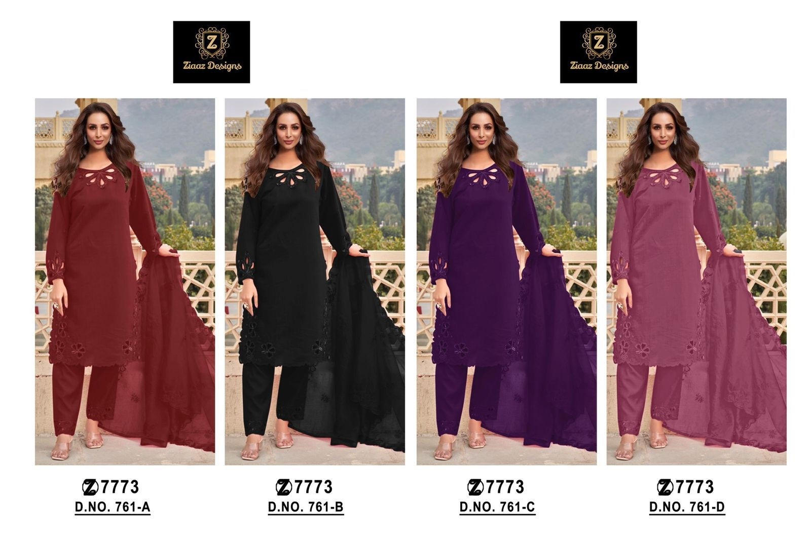ZIAAZ DESIGNS 761 A CHINON HANDWORK PAKISTANI SUITS