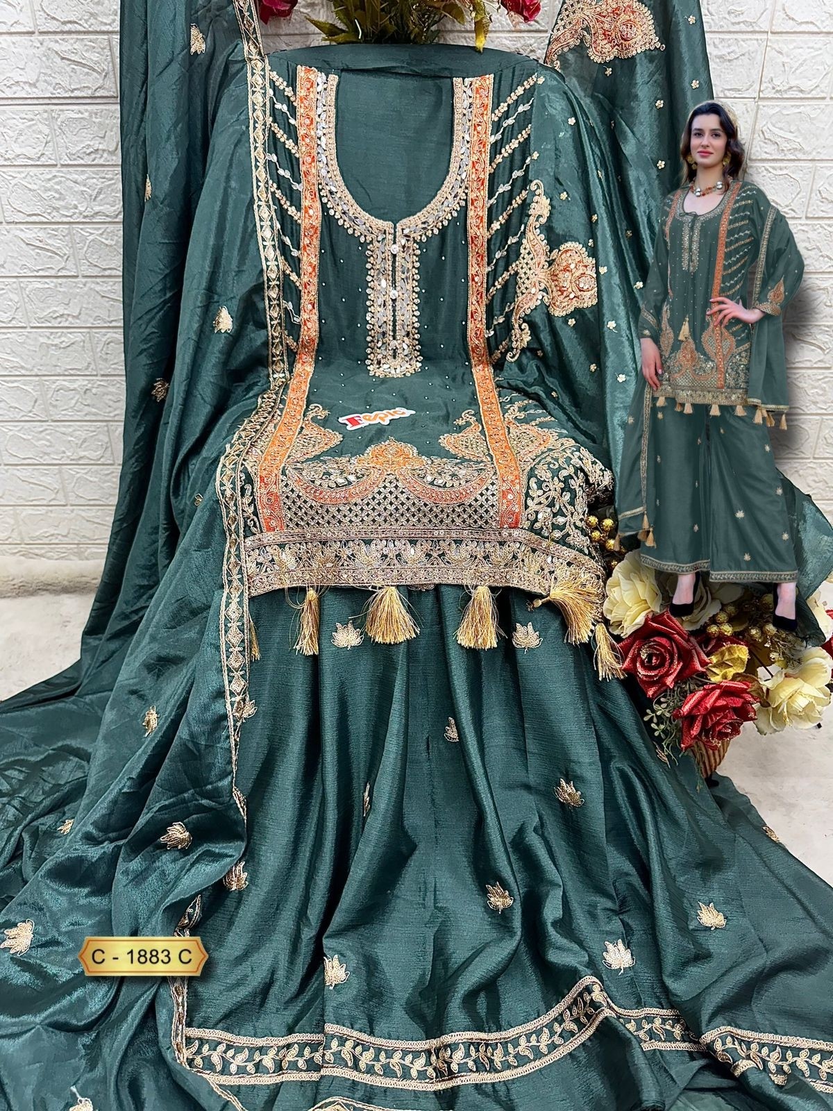 FEPIC ROSEMEEN C 1883 C CHINON EMBROIDERED SALWAR SUITS