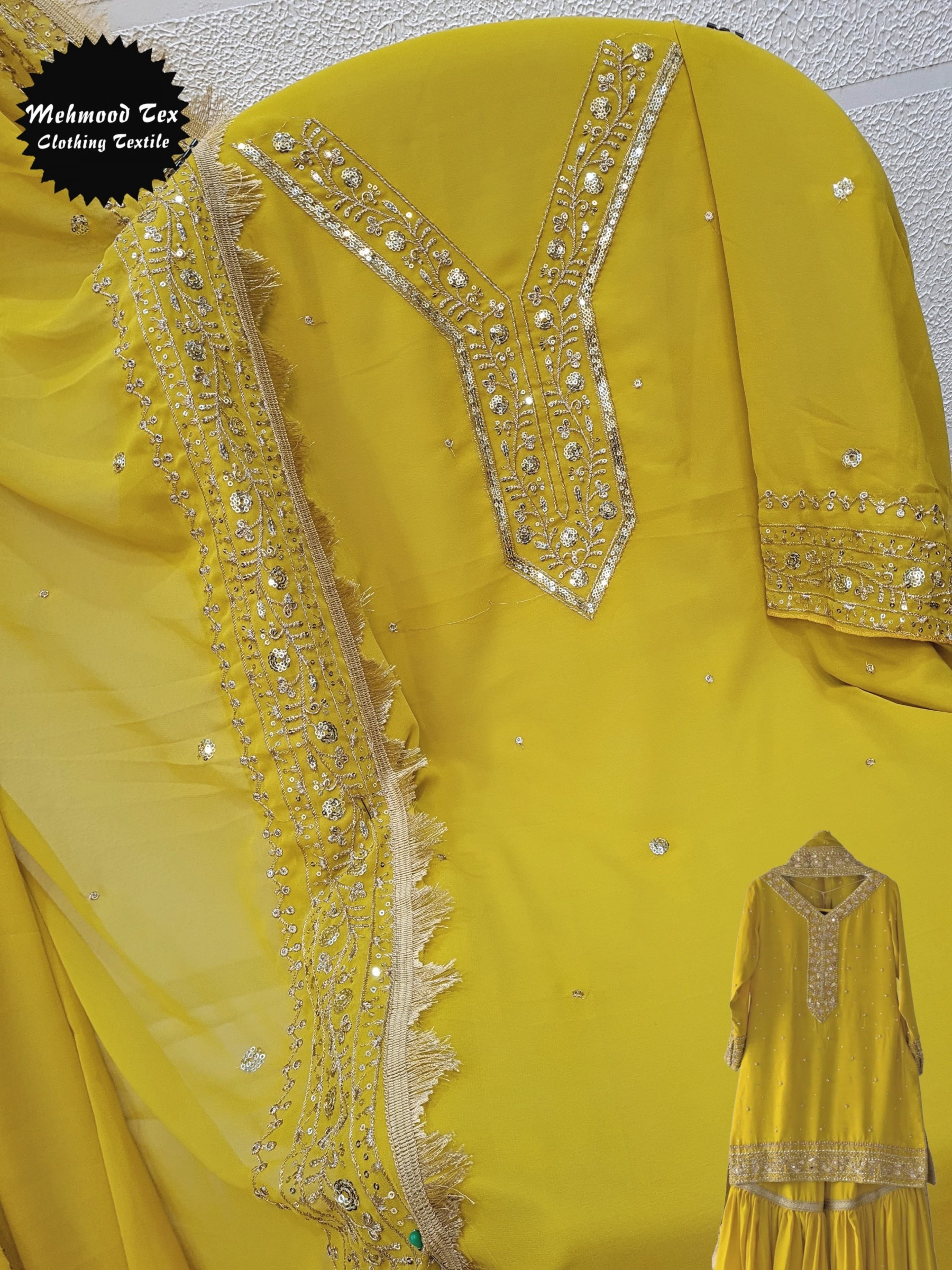 MEHMOOD TEX M 52 YELLOW PAKISTANI SUITS