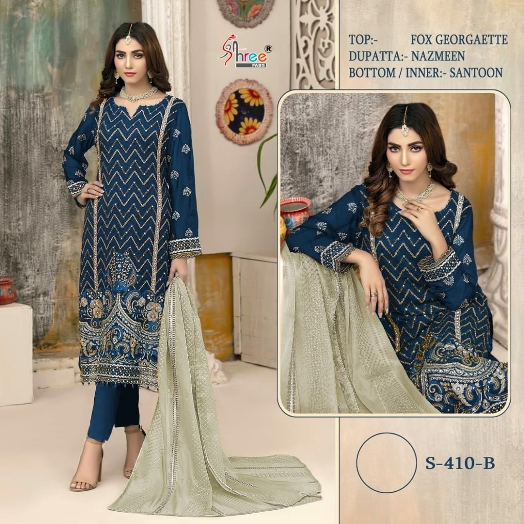 SHREE FABS S 410 B WHOLESALER PAKISTANI SUITS 