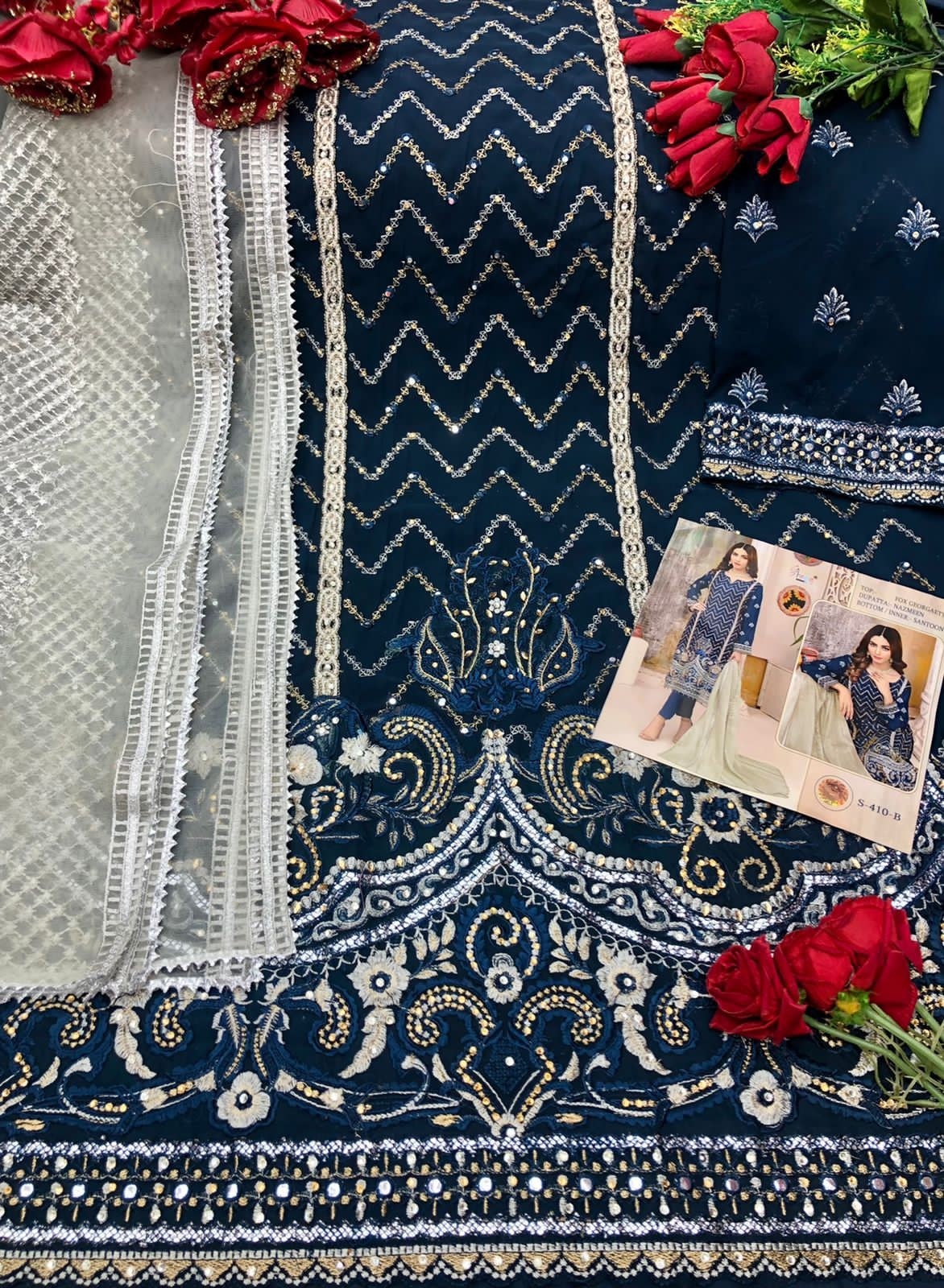 SHREE FABS S 410 B WHOLESALER PAKISTANI SUITS 