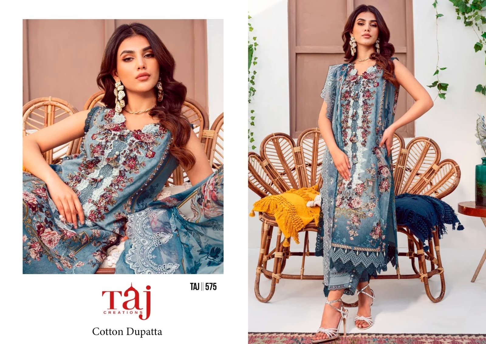 TAJ CREATIONS TAJ 575 HIT COLLECTION COTTON SUITS