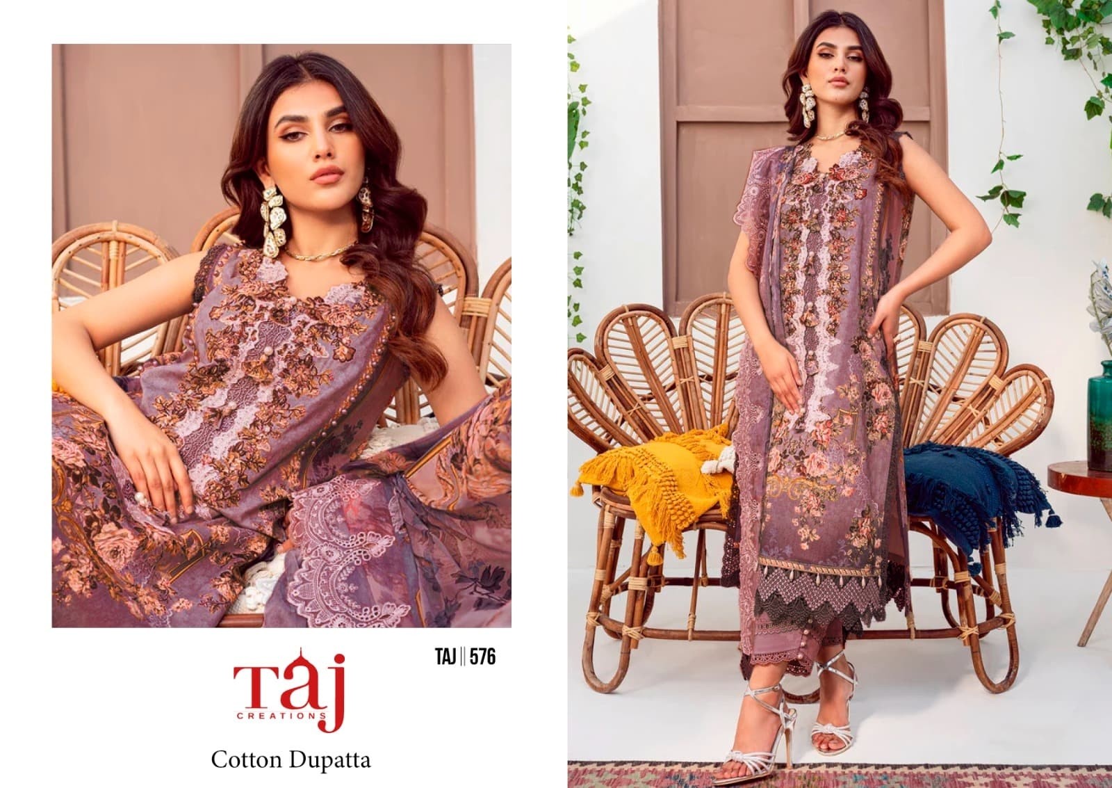 TAJ CREATIONS TAJ 576 HIT COLLECTION COTTON SUITS SINGLE PIECE
