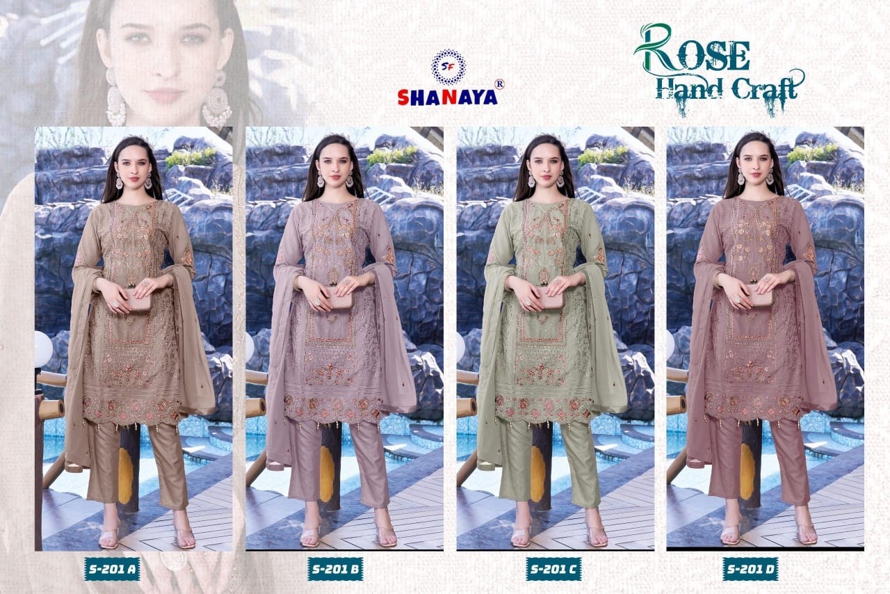 SHANAYA ROSE HAND CRAFT 201 B WHOLESALE PAKISTANI SUITS