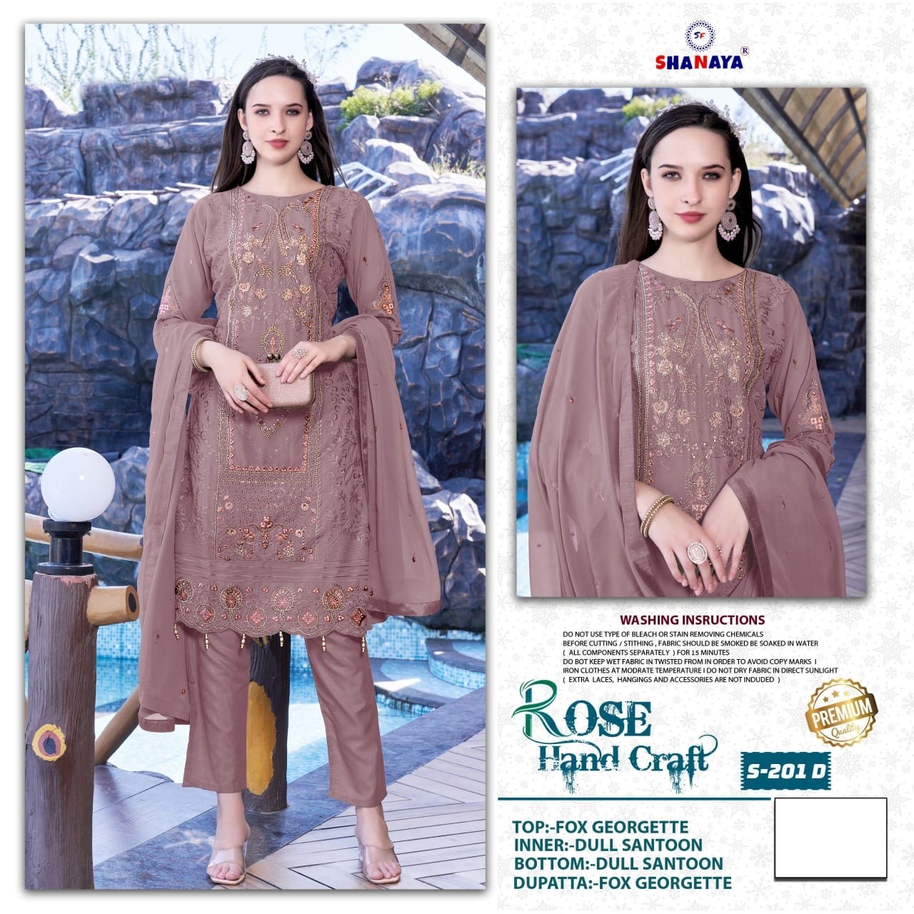 SHANAYA ROSE HAND CRAFT 201 D WHOLESALE ONLINE PAKISTANI SUITS