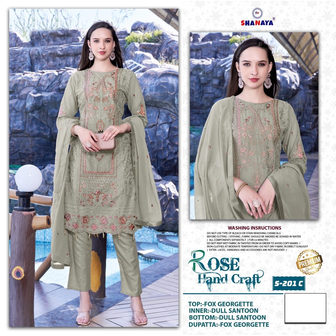 SHANAYA ROSE HAND CRAFT 201 C PAKISTANI SUITS WHOLESALE ONLINE