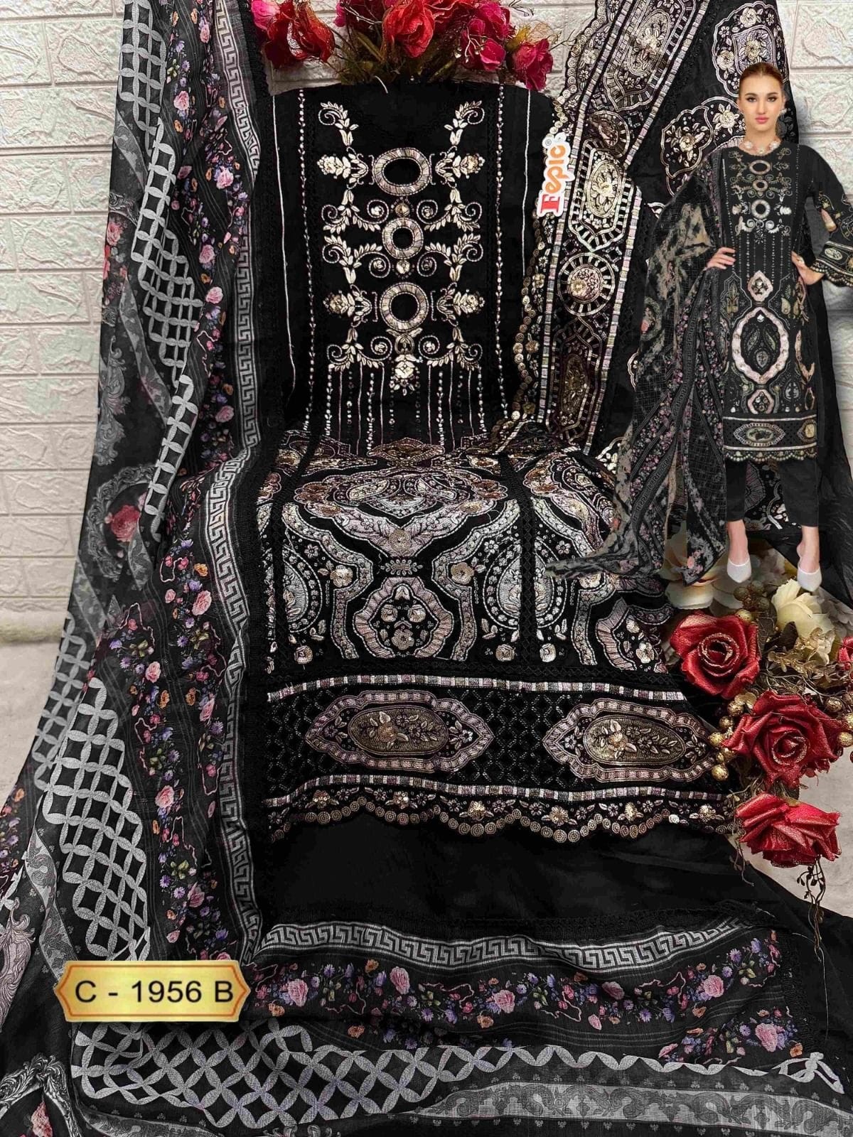 FEPIC ROSEMEEN 1956 A B LATEST PAKISTANI SALWAR SUITS