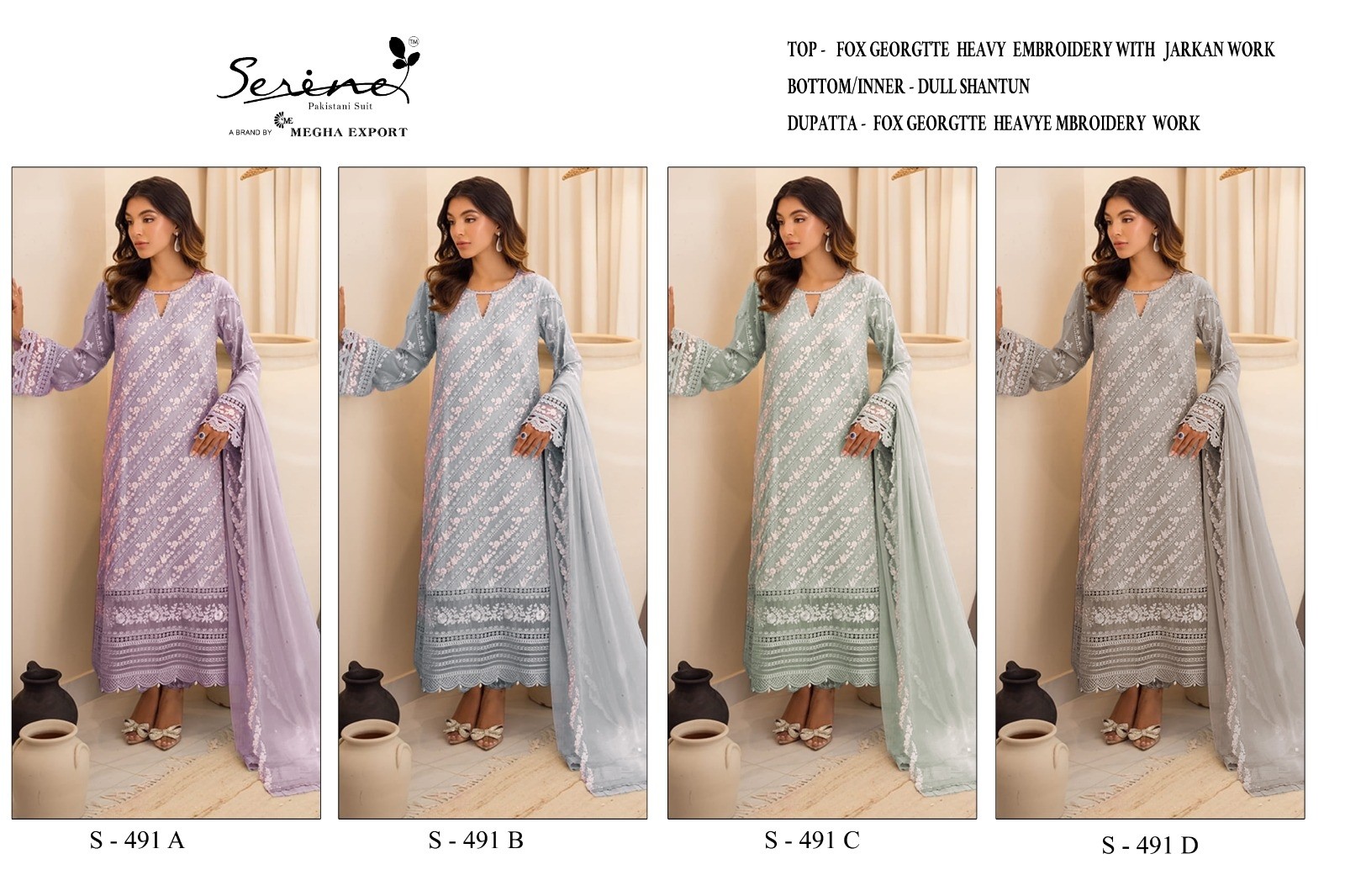 SERINE S 491 A DEALER PAKISTANI SALWAR SUITS