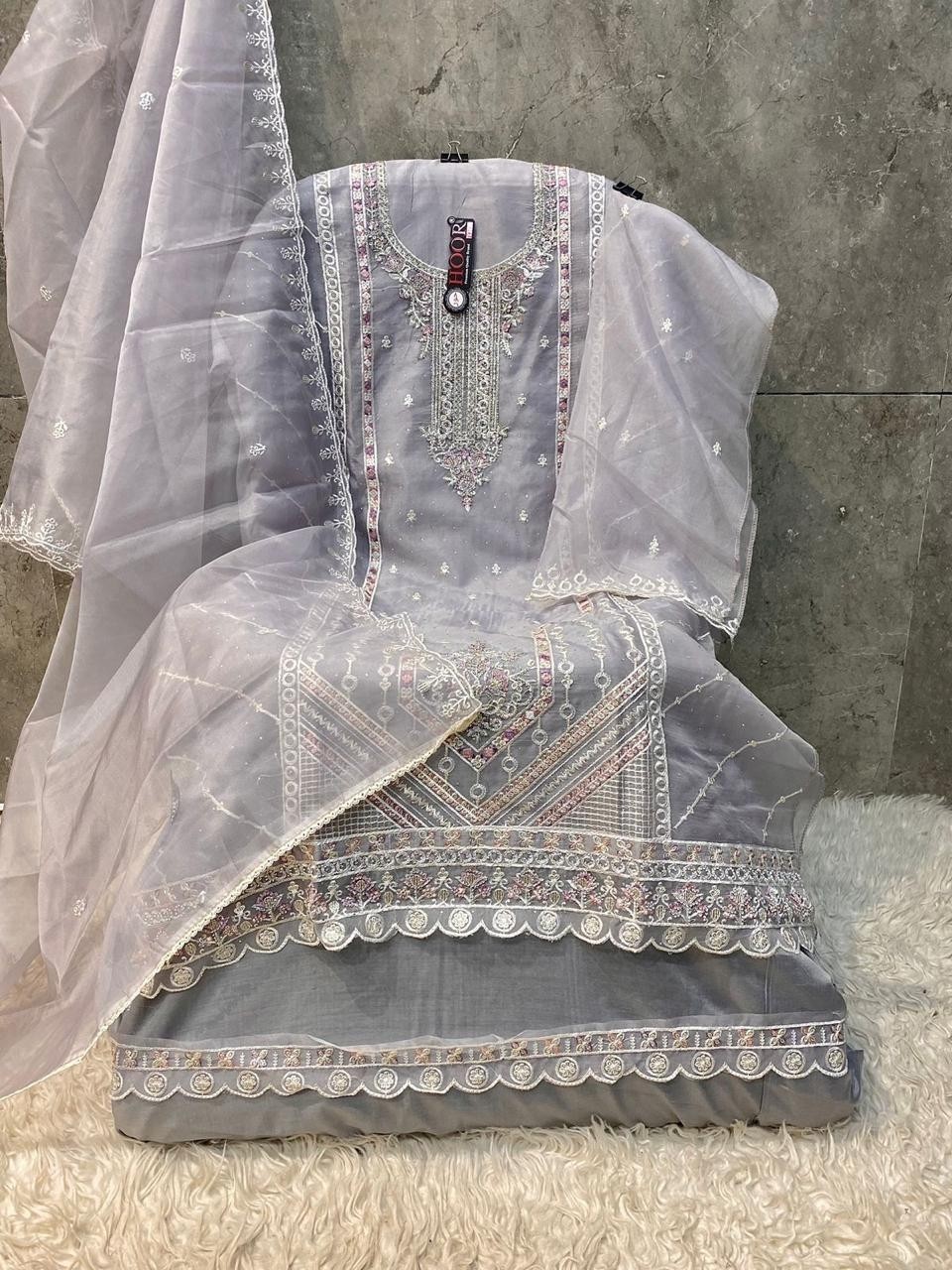 HOOR TEX OR 59 AB HEAVY ORGANZA PAKISTANI SALWAR SUITS