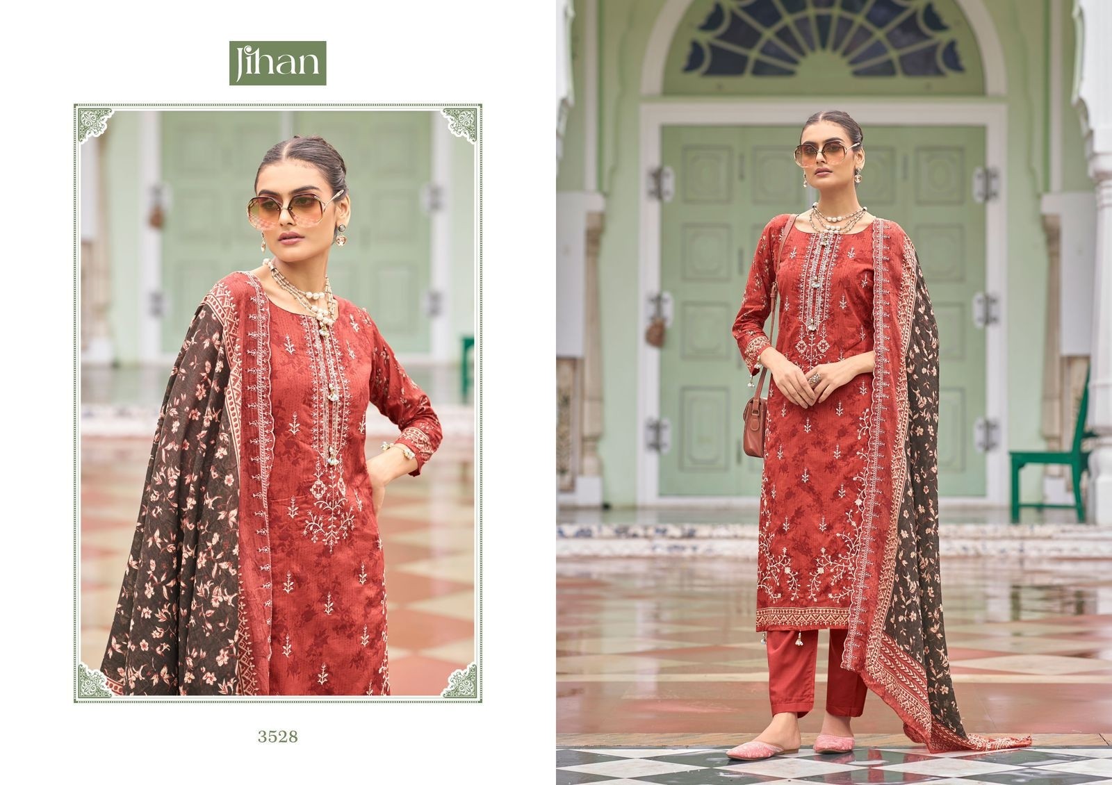 JIHAN 3528 BIN SAEED VOL 15 LAWN PRINTED PAKISTANI SUITS