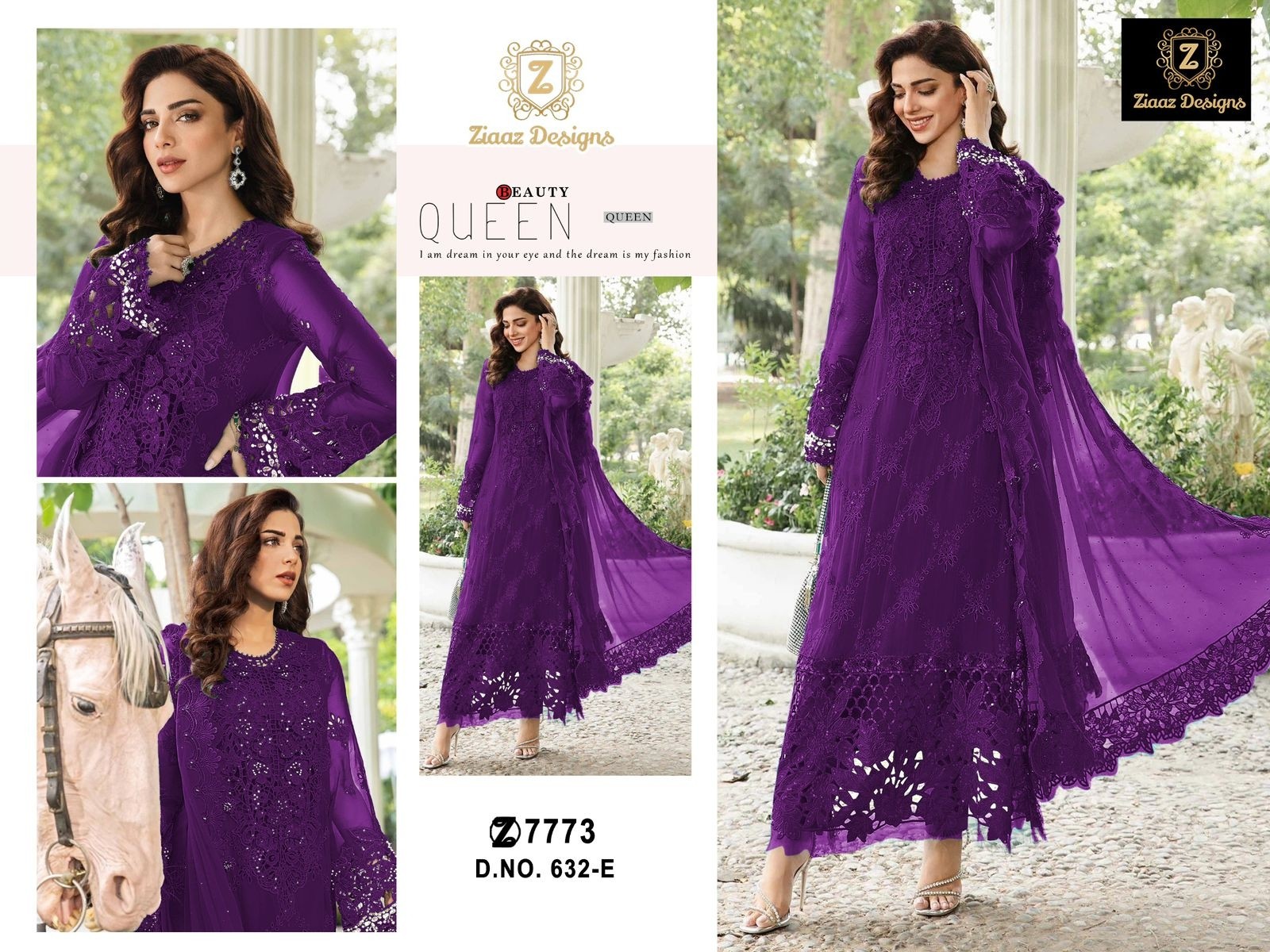 ZIAAZ DESIGNS 632 E BEAUTIFUL PAKISTANI SALWAR SUITS