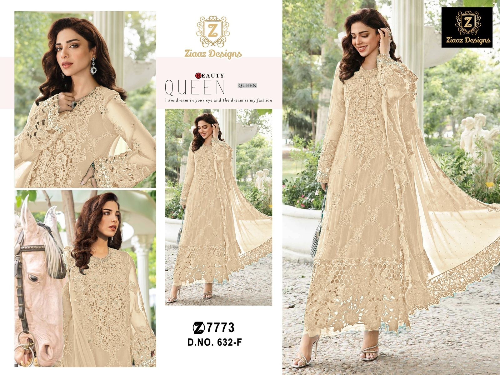 ZIAAZ DESIGNS 632 F BEAUTIFUL DESIGN PAKISTANI SALWAR SUITS